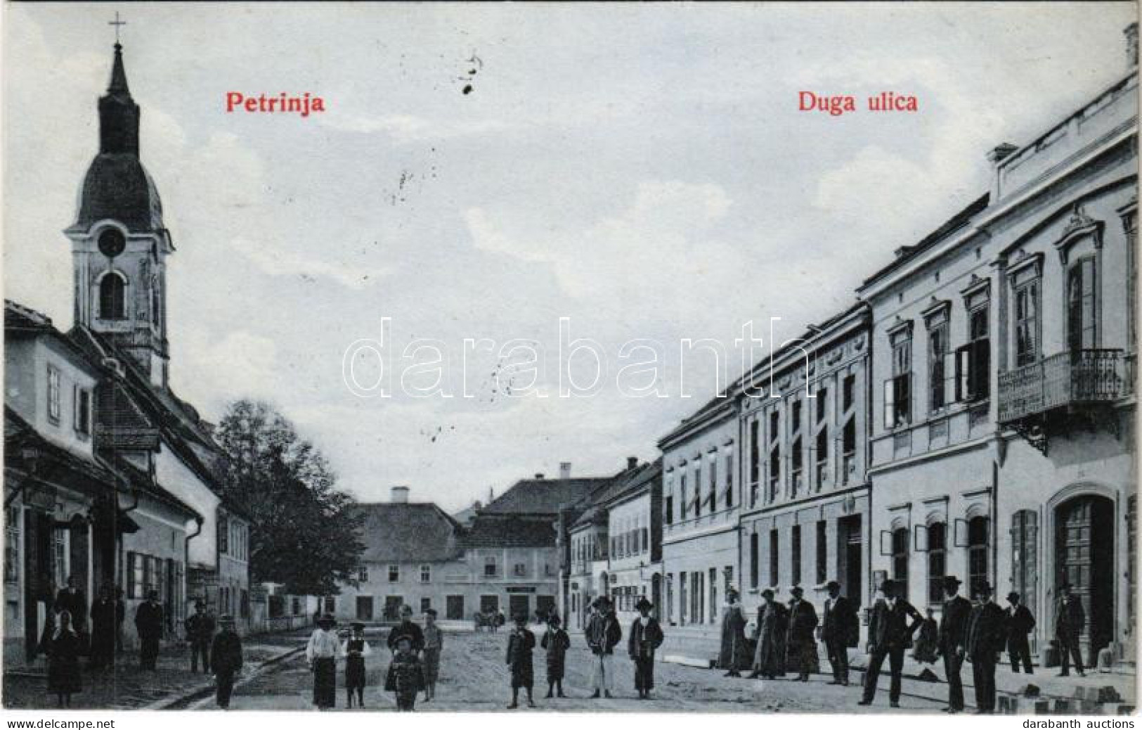 T2 1907 Petrinya, Petrinja; Duga Ulica / Utca, üzletek / Street View, Shops - Non Classificati