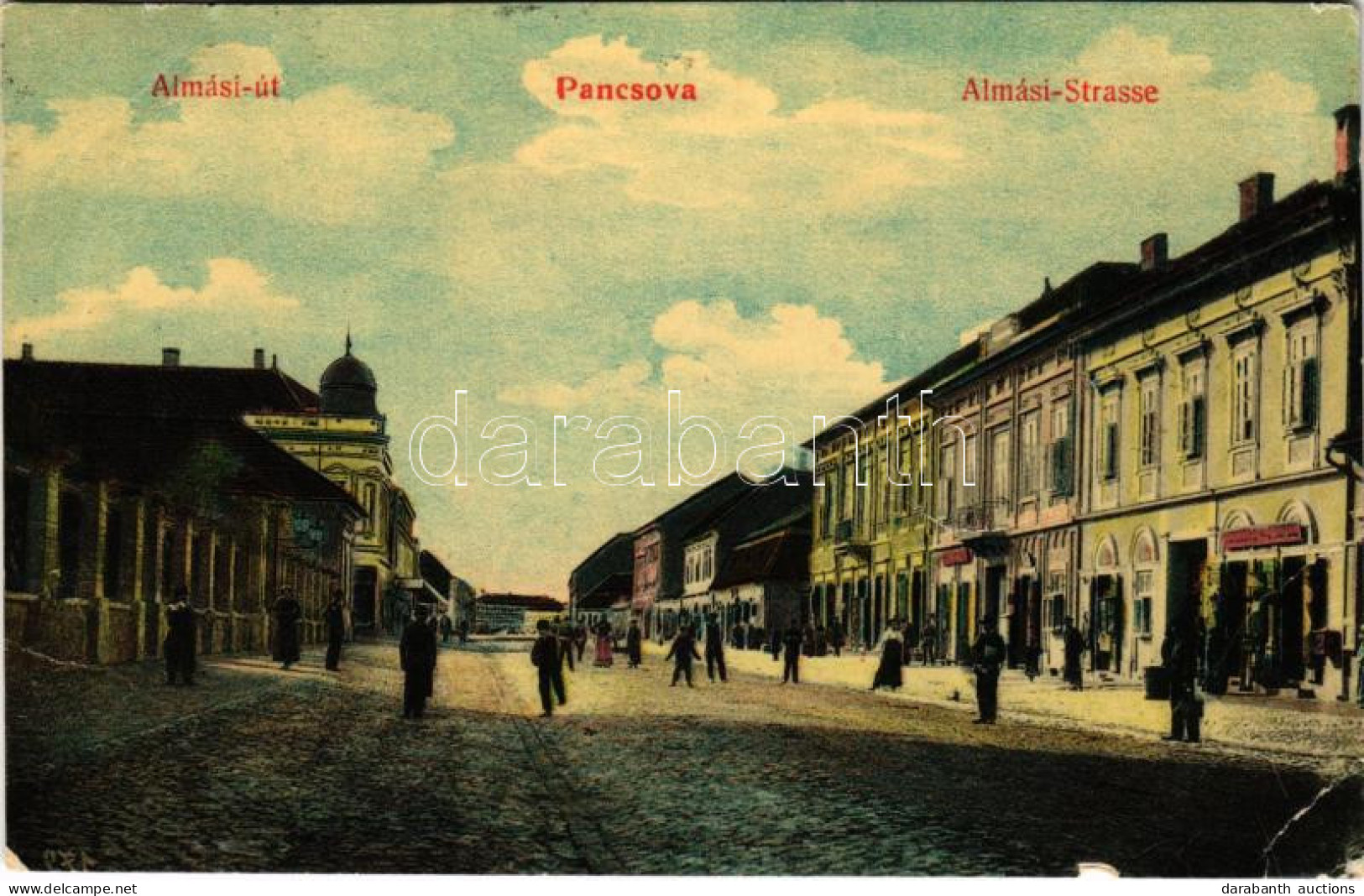 T3 1912 Pancsova, Pancevo; Almási út, üzletek. Horovitz Adolf és Fia Kiadása / Street View, Shops (EB) - Ohne Zuordnung