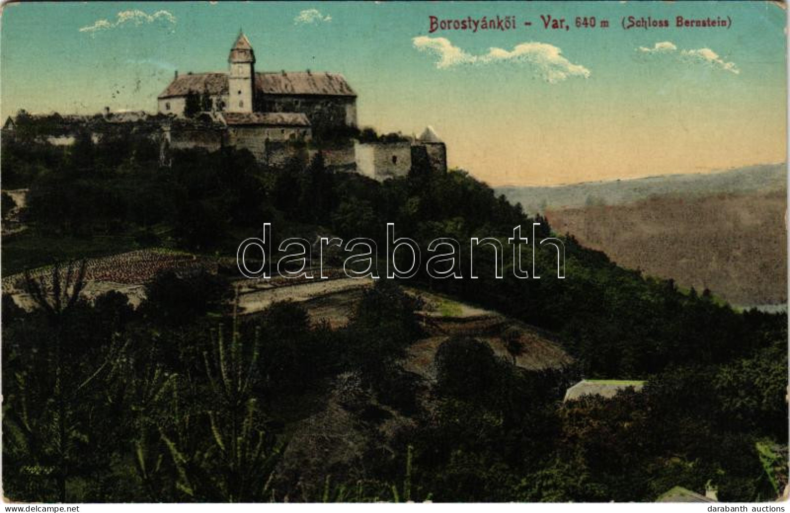 T3 1913 Borostyánkő, Bernstein; Vár / Schloss / Castle (ázott Sarok / Wet Corner) - Ohne Zuordnung