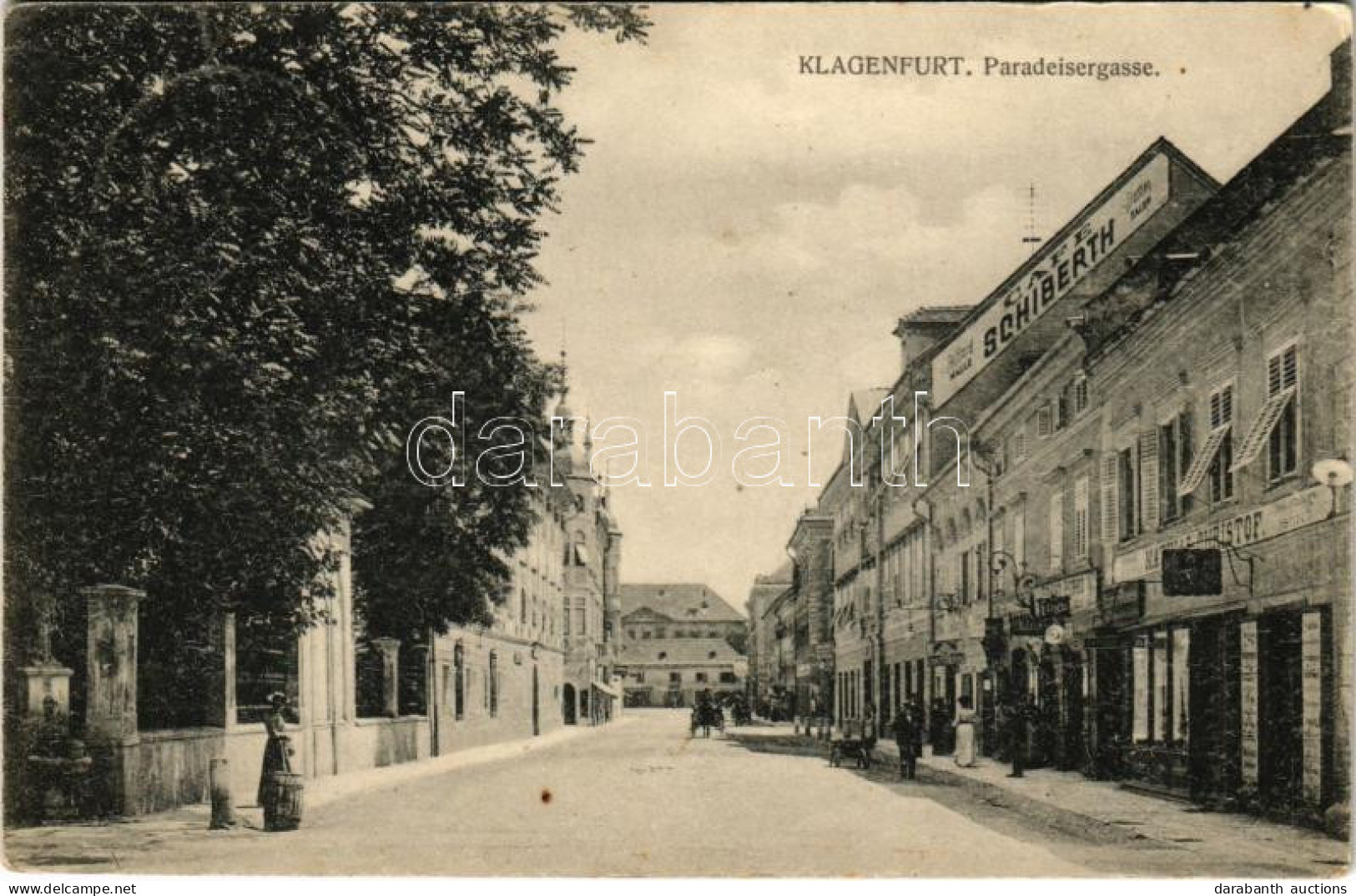 T2/T3 1907 Klagenfurt, Paradeisergasse, Cafe Schiberth, Mathias Christof / Street, Cafe, Shop (EK) - Ohne Zuordnung