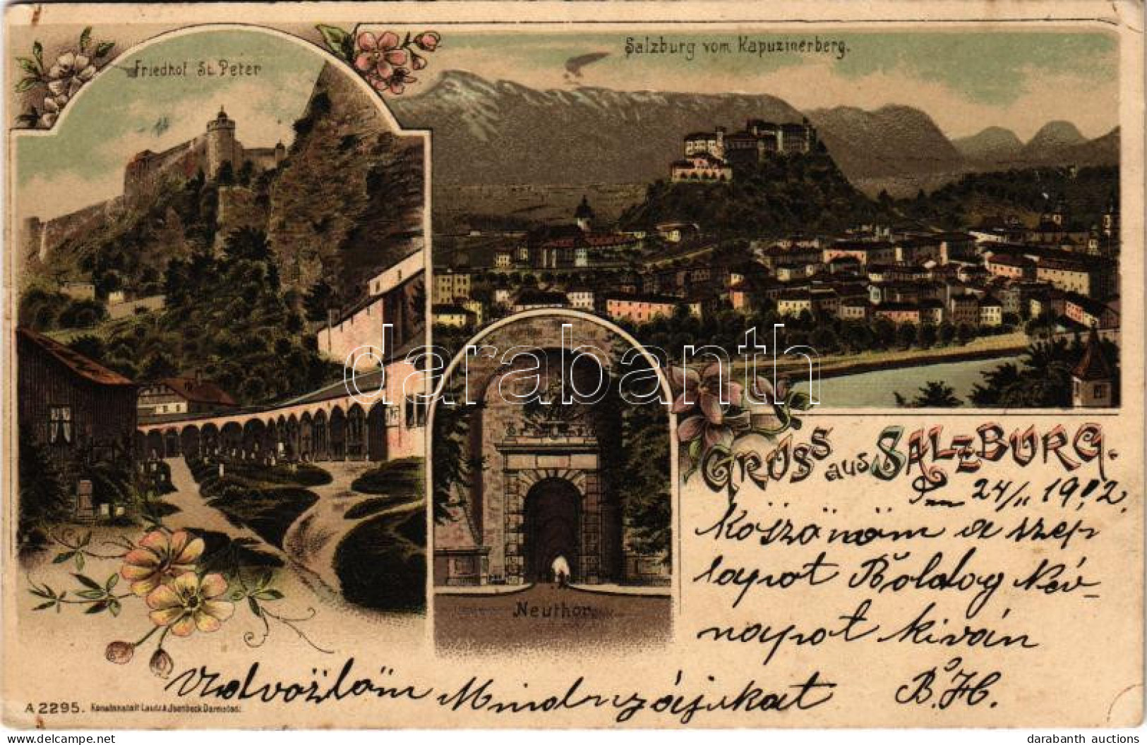 T2/T3 1902 Salzburg, Friedhof St. Peter, Neuthor, Salzburg Vom Kapuzinerberg / Cemetery, Castle Gate, General View. Kuns - Ohne Zuordnung