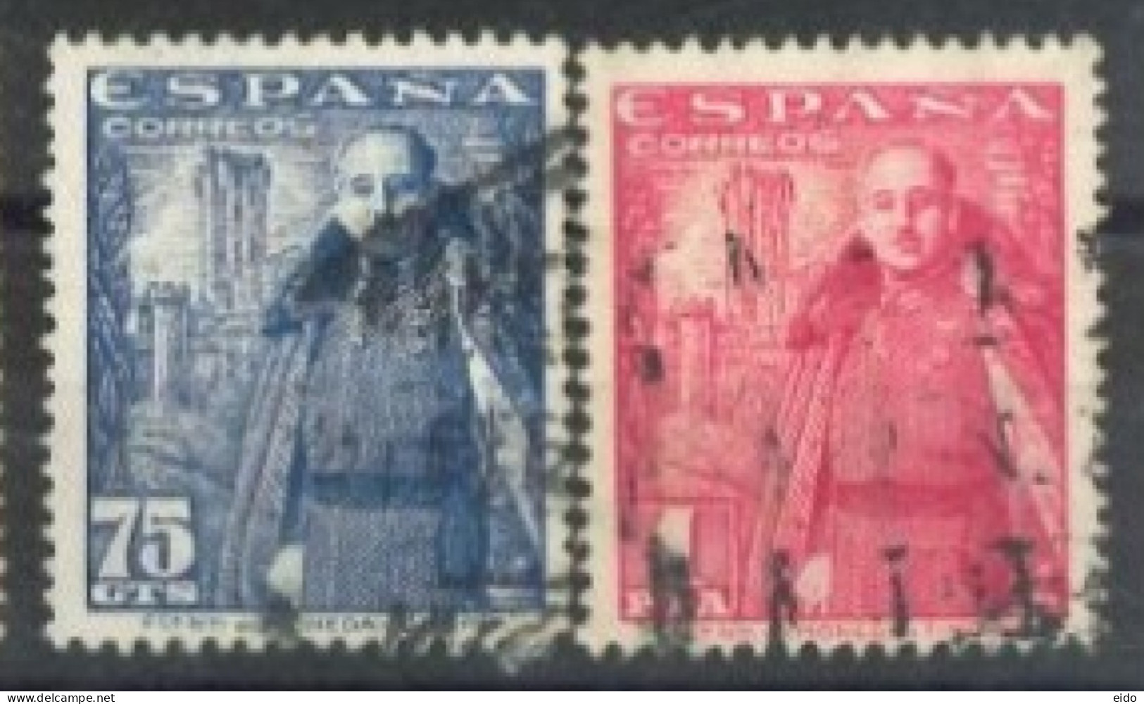 SPAIN,  1948/49, GENERAL FRANCO STAMPS SET OF 2, # 767/68, USED. - Oblitérés