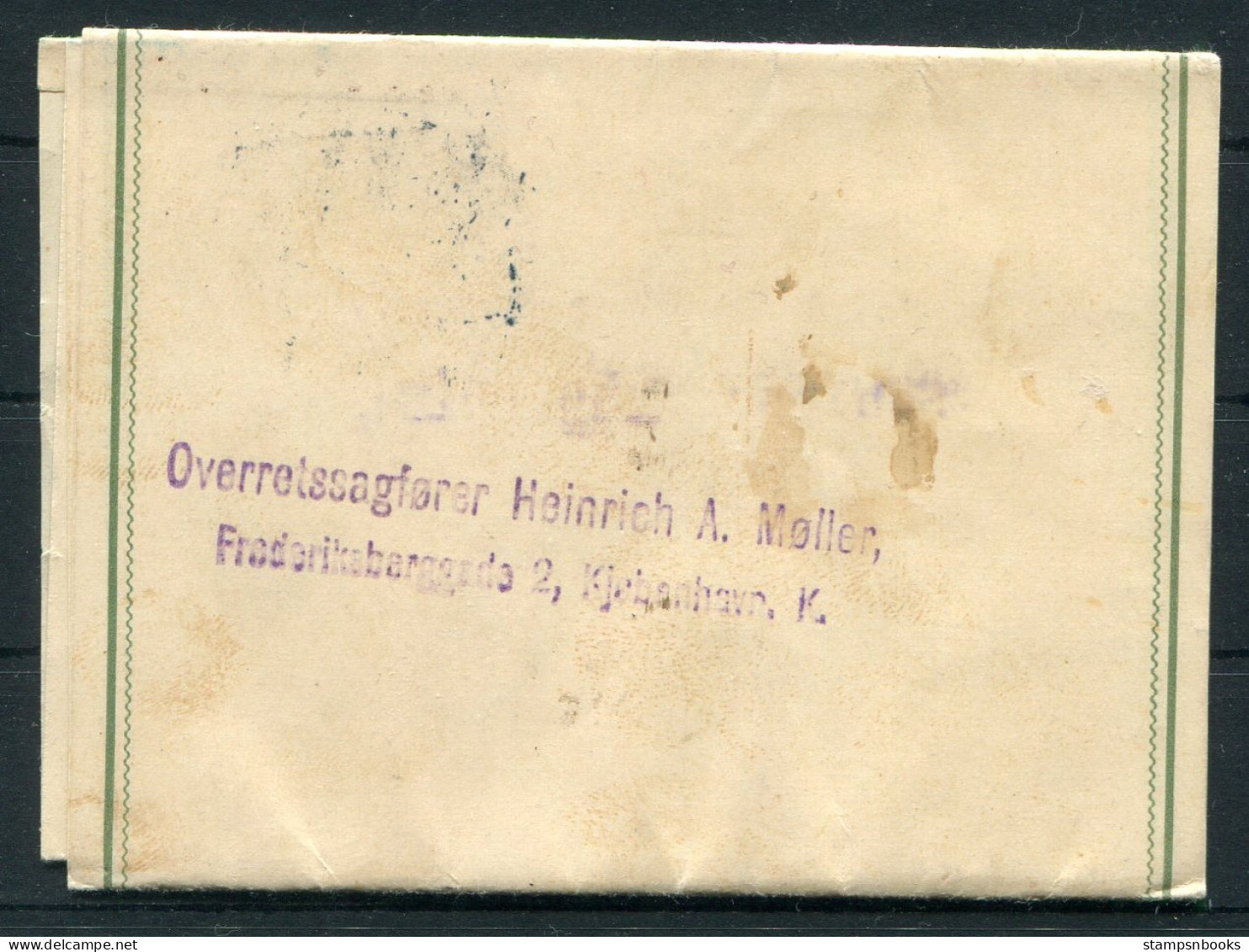 Denmark 5ore Stationery Wrapper Copenhagen - Leipzig Germany - Briefe U. Dokumente