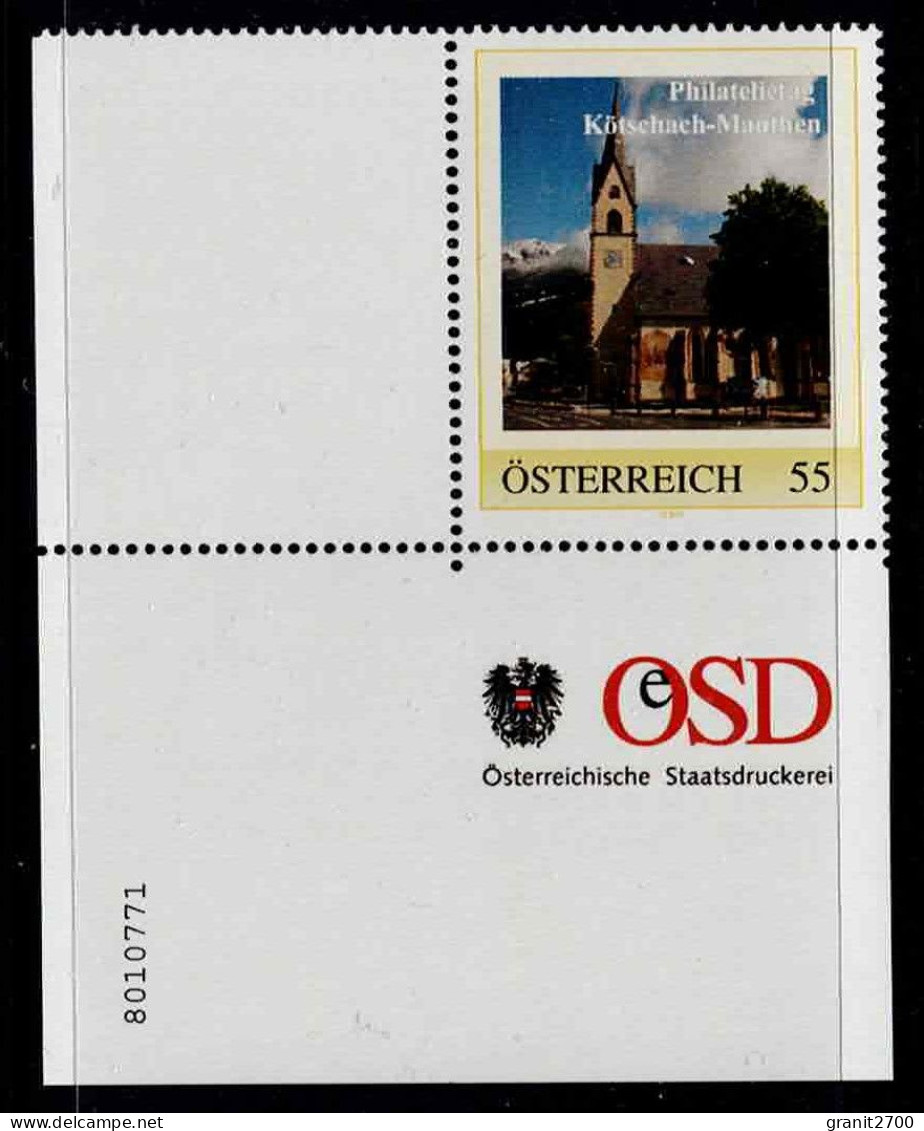 PM  Philatelietag Kötschach - Mauthen - Eckrandstück Mit Bogen Nr.  8010771  Vom 24.5.2006 Postfrisch - Persoonlijke Postzegels