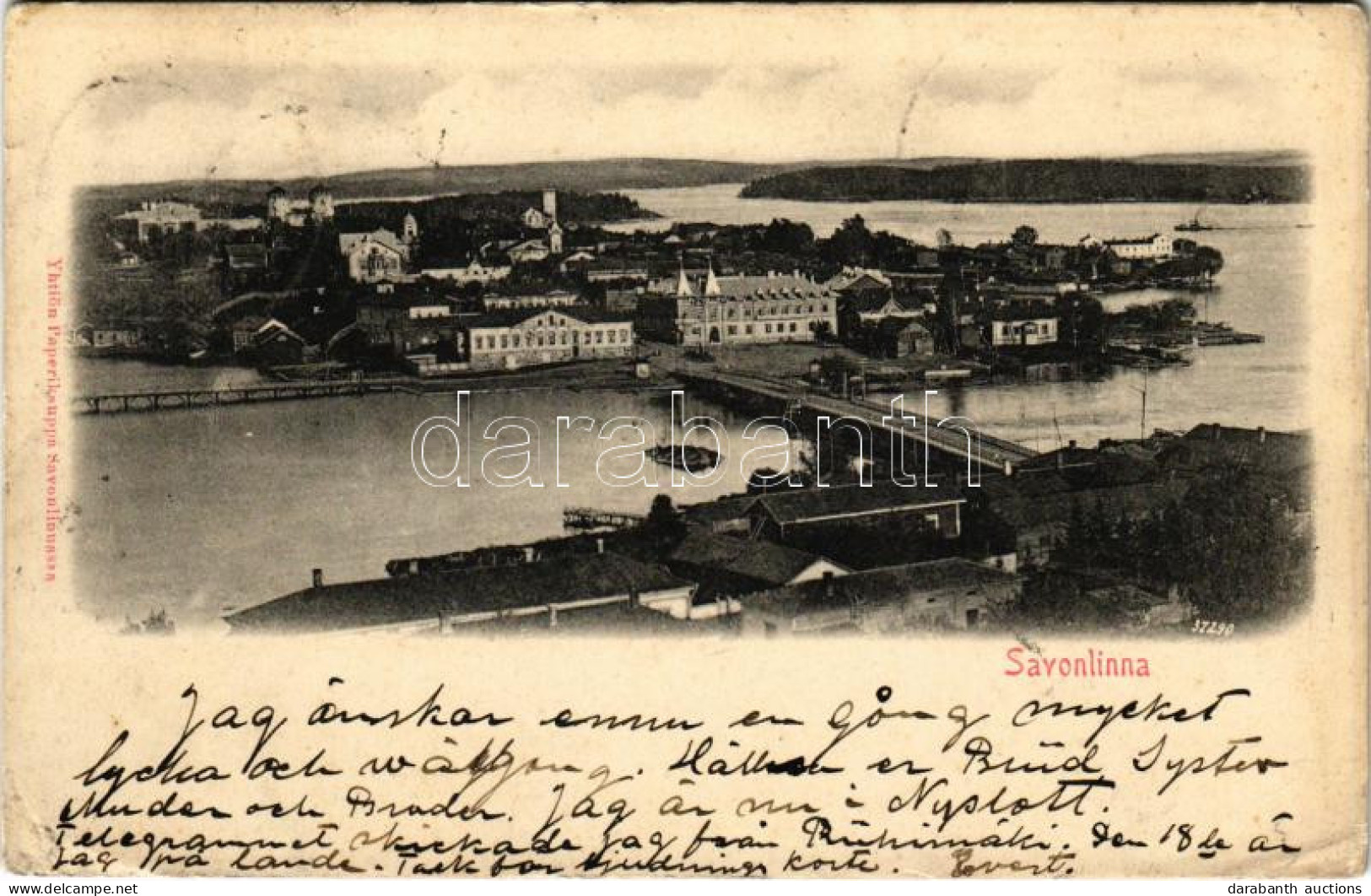 T3/T4 1902 Savonlinna, General View, Bridge (wet Damage) - Zonder Classificatie