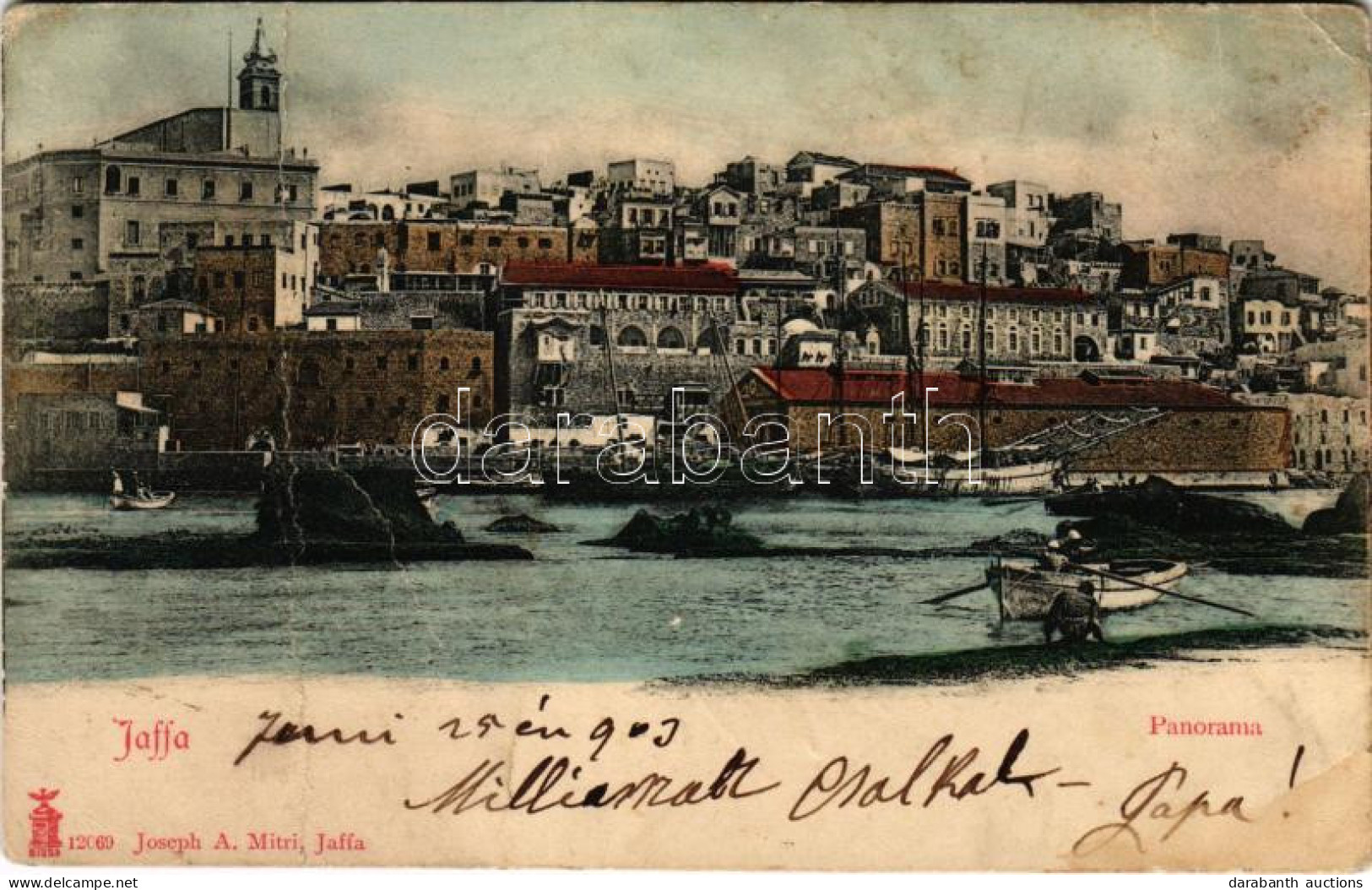 * T4 1903 Jaffa (Tel-Aviv), Panorama. Joseph A. Mitri (fa) - Non Classés