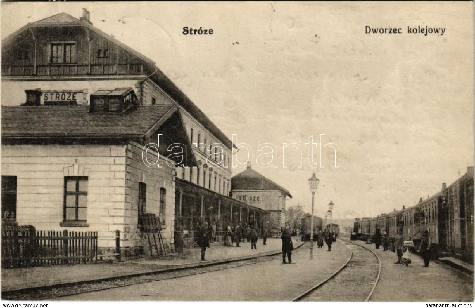 T2/T3 1914 Stróze, Dworzec Kolejowy / Railway Station, Locomotive, Train (EK) - Non Classés