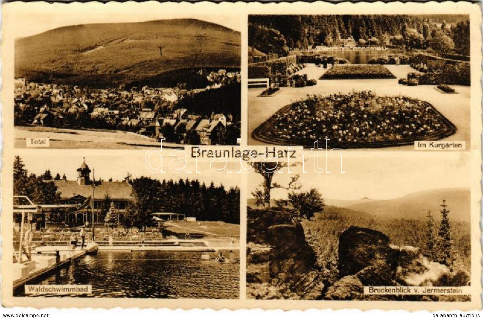 T2 Braunlage-Harz, Total, Waldschwimmbad, Kurgarten, Brockenblick V. Jermerstein - Non Classés