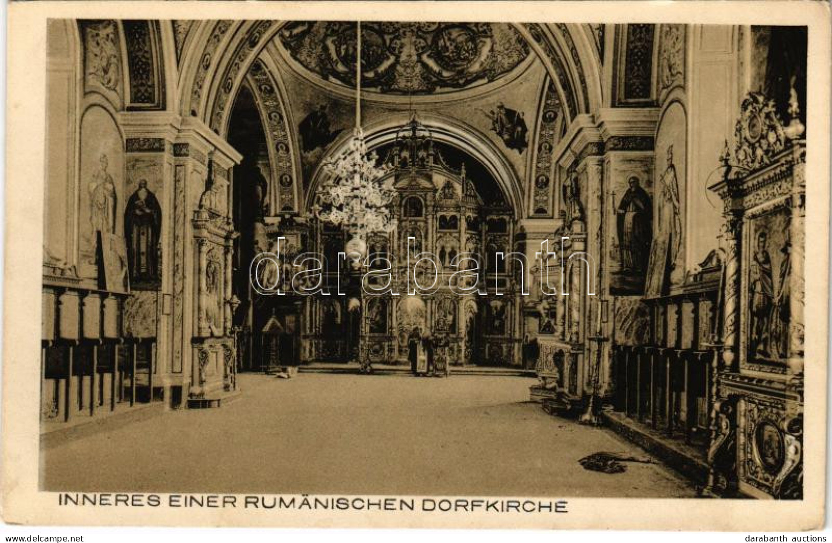 * T2/T3 Romania, Inneres Einer Rumänischen Dorfkirche. Aus Rumänien. Original-Aufnahme Von Kriegsphotograph Max Wipperli - Unclassified