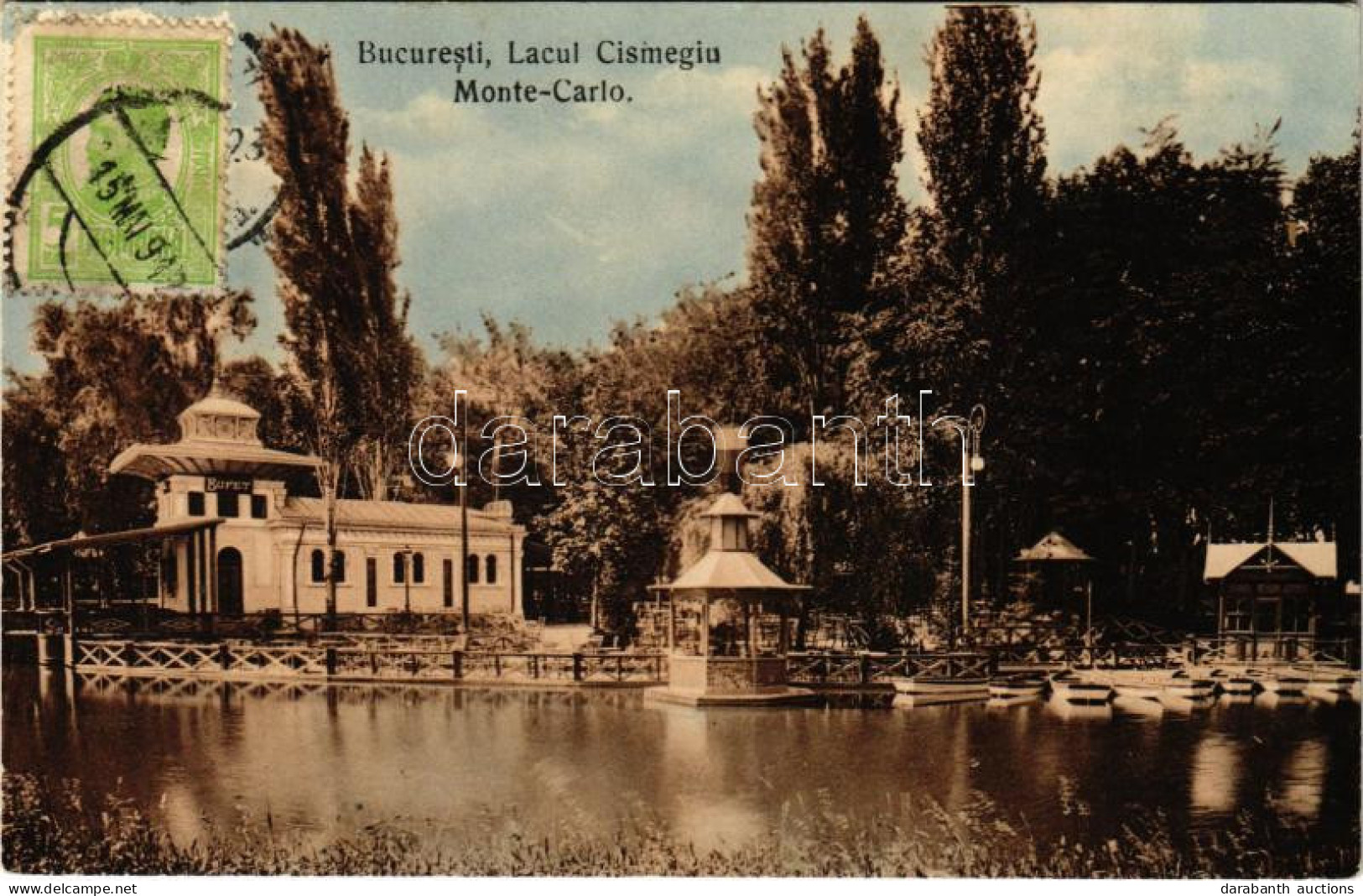 * T2/T3 Bucharest, Bukarest, Bucuresti, Bucuresci; Lacul Cismegiu, Monte-Carlo, Bufet / Lake, Buffet (EK) - Ohne Zuordnung