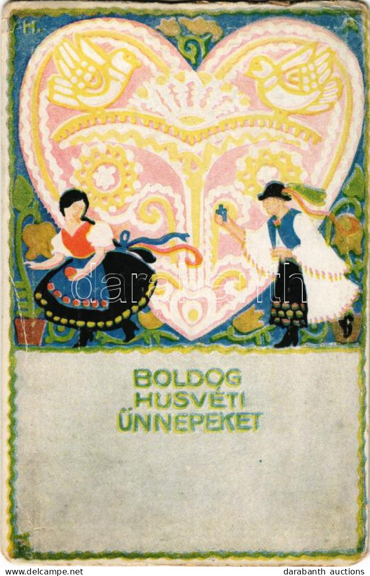 ** T4 Boldog Húsvéti Ünnepeket / Hungarian Folklore Art Postcard With Easter Greetings (EM) - Non Classificati