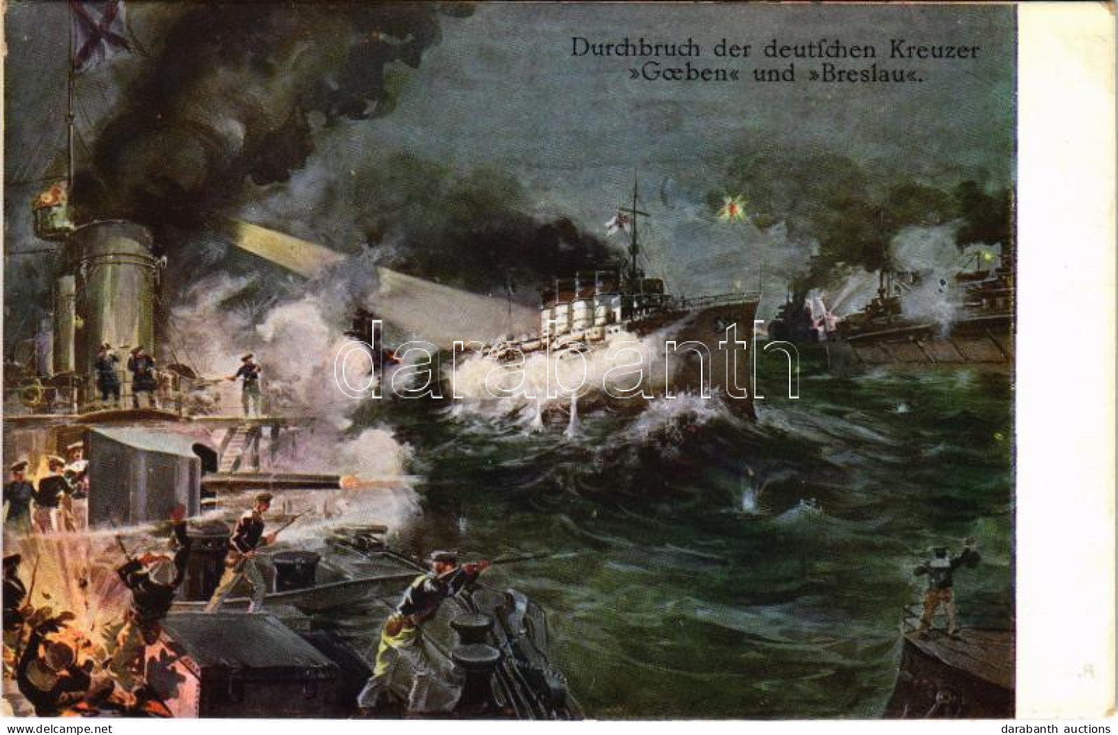 ** T2/T3 A Goeben és Breslau áttörése / Durchbruch Der Deutschen Kreuzer "Goeben" Und "Breslau" / WWI German Navy (Kaise - Ohne Zuordnung