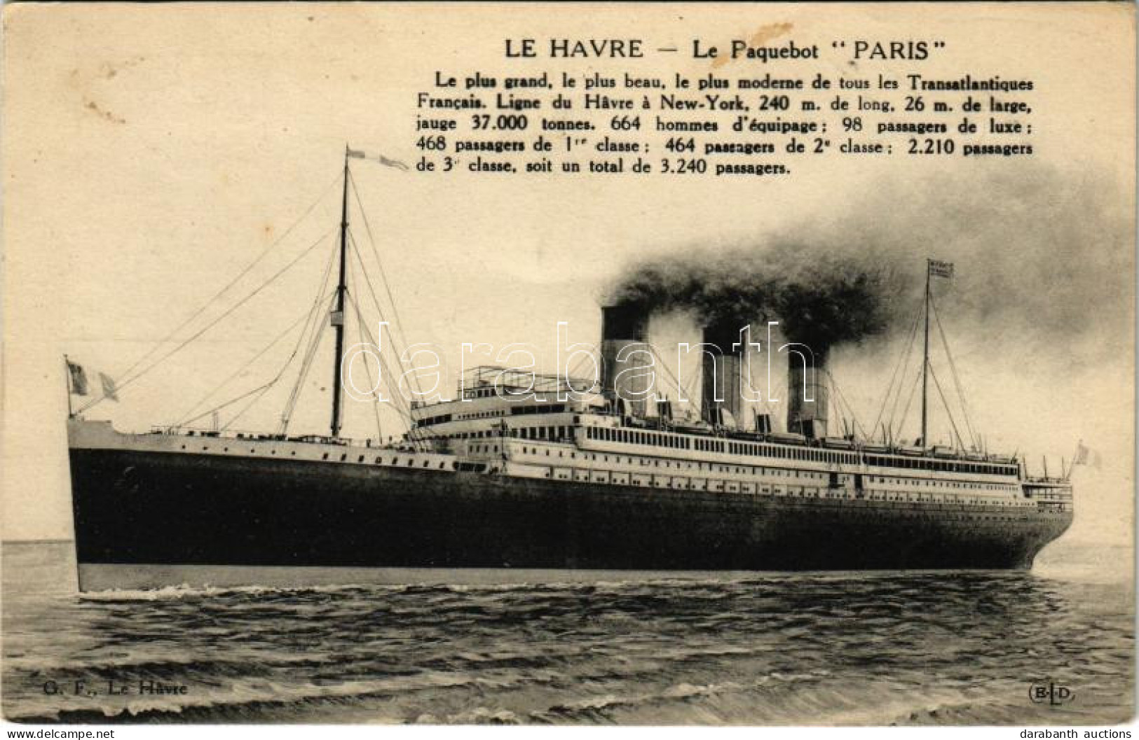 * T2/T3 Le Havre, Le Paquebot "Paris" / SS Paris, French Ocean Liner - Ohne Zuordnung