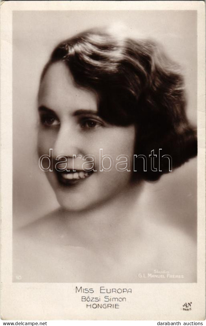 * T2 Simon Böske, Első Zsidó Magyar Szépségkirálynő 1929-ben Miss Europa / Miss Europa: Bözsi Simon (Hongrie) / Jewish H - Unclassified