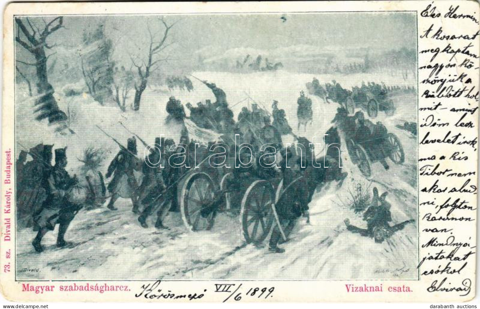 T2/T3 1899 (Vorläufer) Magyar Szabadságharc, Vizaknai Csata. Divald Károly 73. Sz.. / Hungarian Revolution Of 1848 (EM) - Non Classés