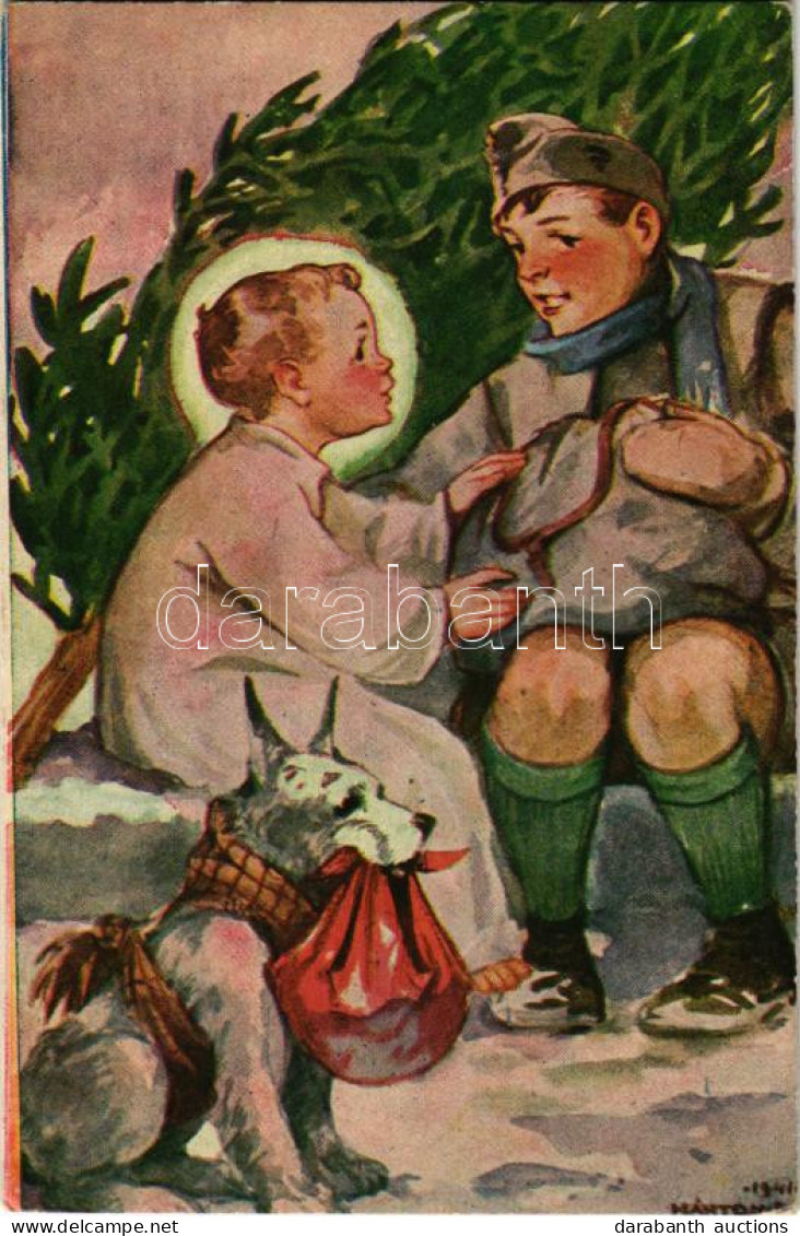 ** T2/T3 Karácsony A Harctéren. Márton L.-féle Cserkészlevelezőlapok Kiadóhivatala / WWII Hungarian Military, Christmas, - Unclassified