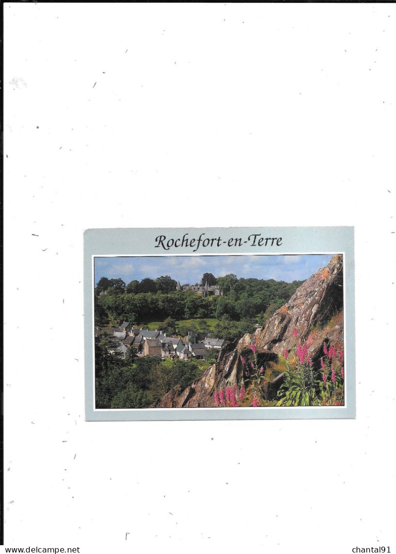 CARTE POSTALE 56 ROCHEFORT EN ERRE LA VALLEE DU GUEUZON ET LE CHATEAU VOYAGEE - Rochefort En Terre