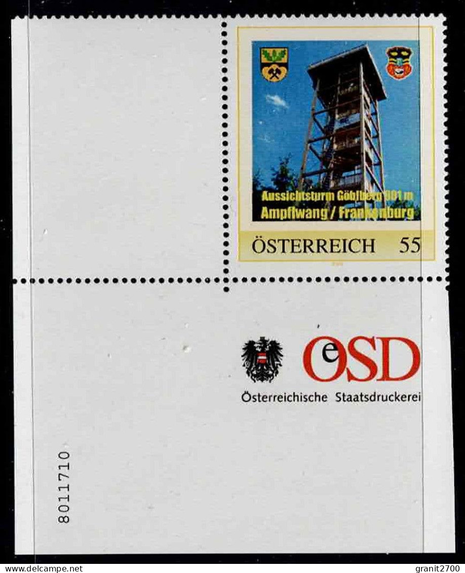 PM  Aussichtsturm Ampfwang  - Eckrandstück Mit Bogen Nr.  8011710  Vom 24.5.2006 Postfrisch - Persoonlijke Postzegels