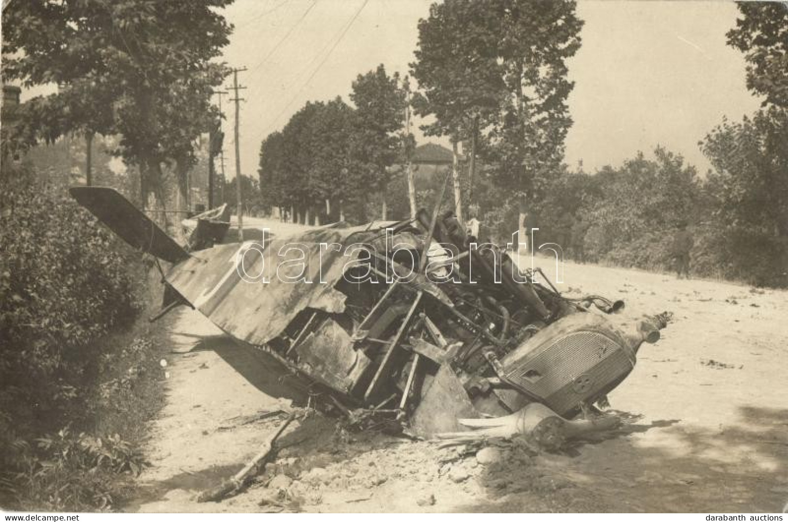 * T2 1918 Első Világháborús Lezuhant Olasz Repülőgép A Conegliano-Susegana Műúton / WWI K.u.k. Military, Wreckage Of An  - Sin Clasificación