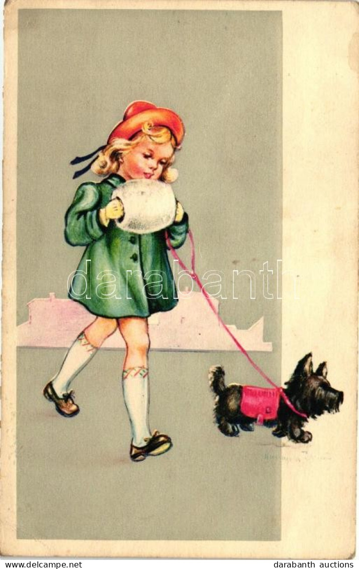 * T2/T3 Little Girl With Dog, Cecami N. 1035. (EK) - Ohne Zuordnung
