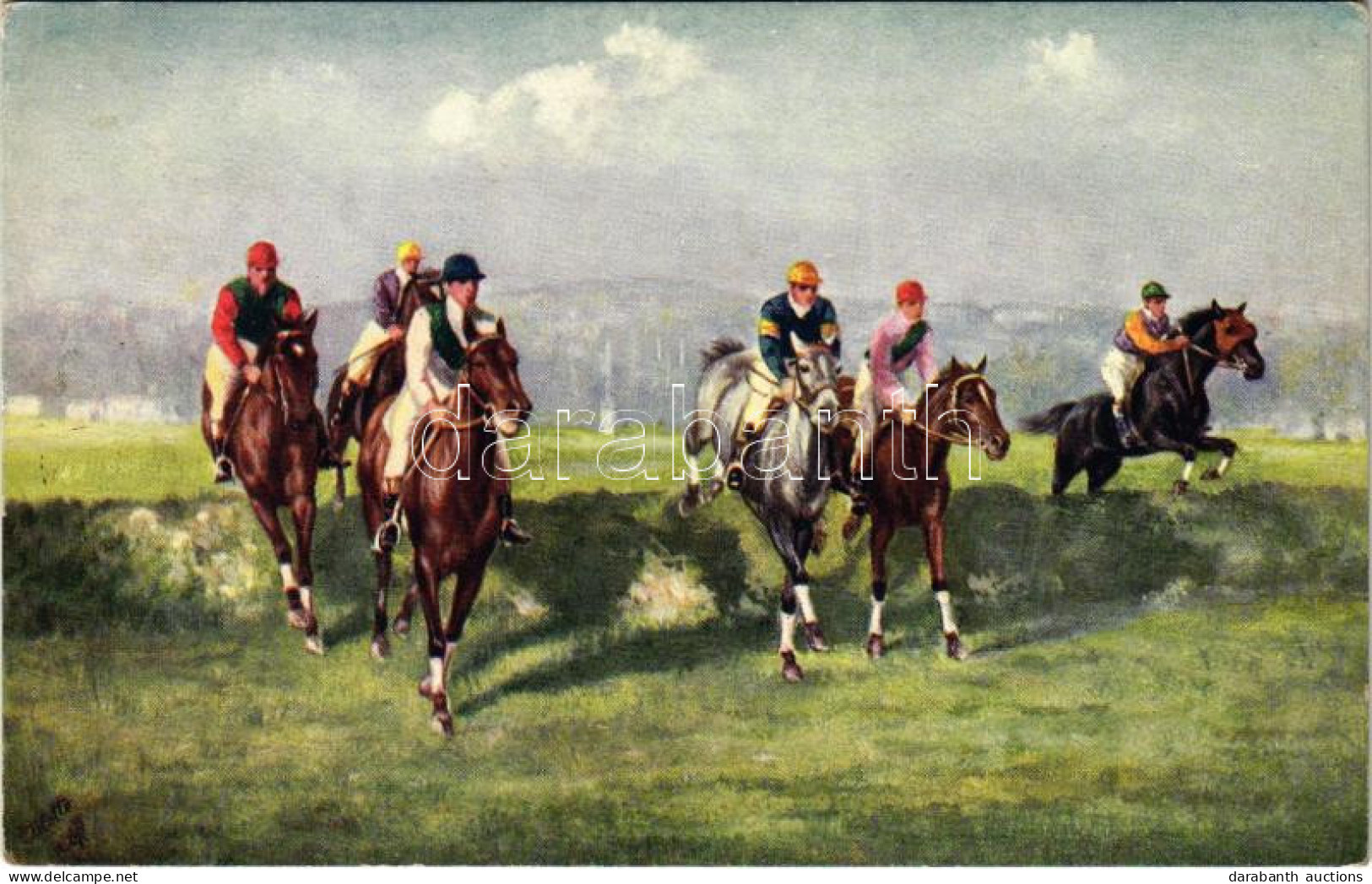 T2/T3 1912 "Steeplechasing" Series III. Keeping Together. Raphael Tuck & Sons "Oilette" Postcard 9522. (EK) - Non Classés