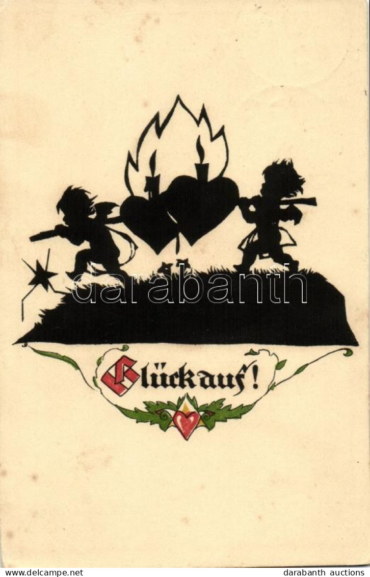 * T2/T3 Glück Auf! / Children Silhouette Greeting Card, Plischke -Karte Nr. 6. (EK) - Non Classés