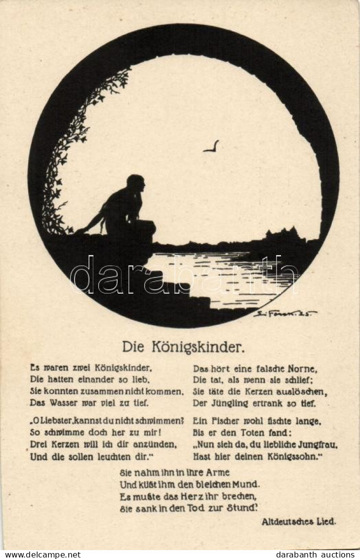 ** T2 Der Königskinder / Silhouette Art Postcard, Künstler-Schattenbilder S: Elsbeth Forck - Non Classificati