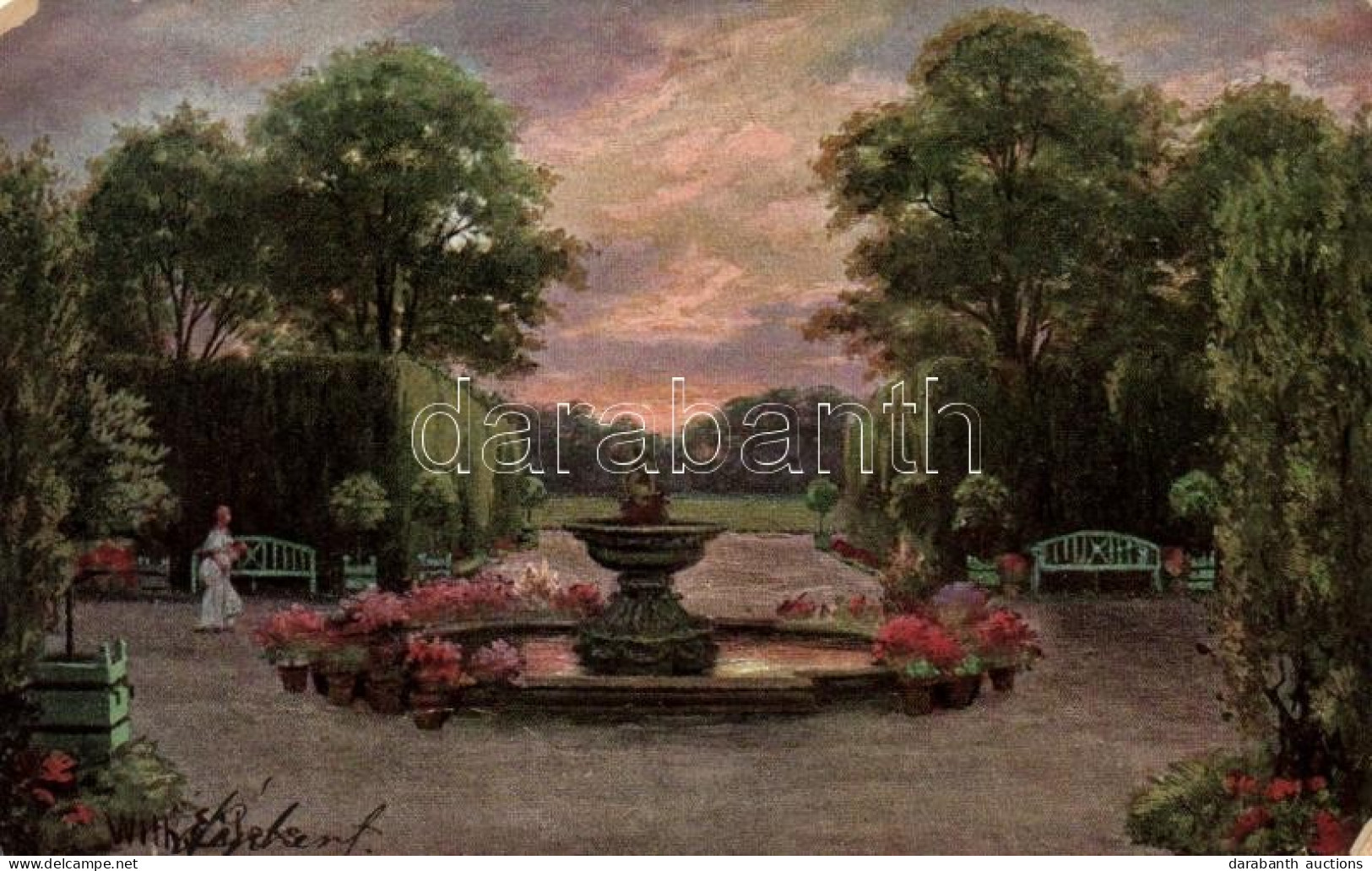 T2/T3 Fountain, Landscape, Artist Signed, Serie 431. (EK) - Non Classificati