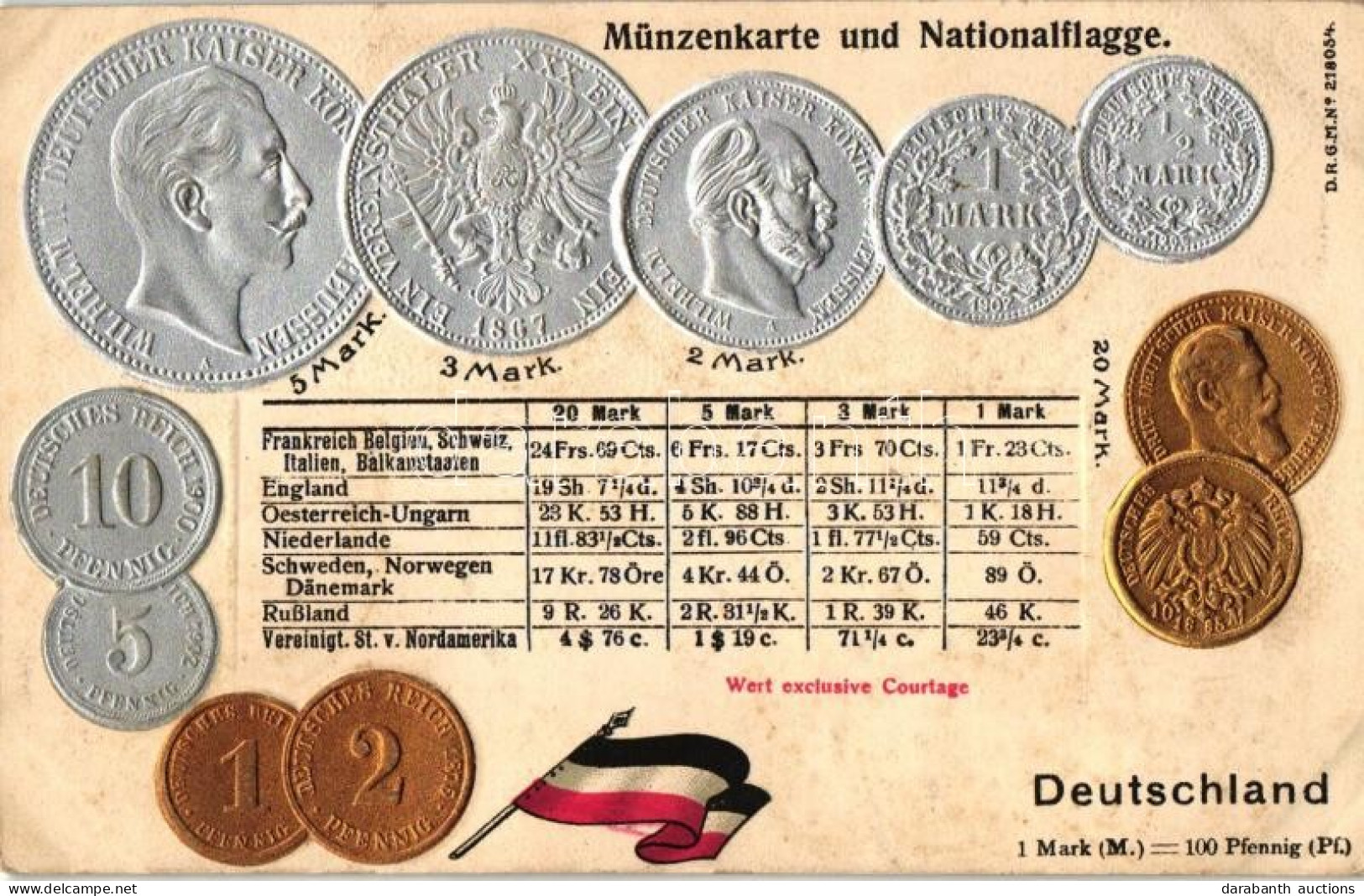 ** T2/T3 Germany / Deutschland; Set Of Coins, Flag, Emb. Litho (EK) - Non Classificati