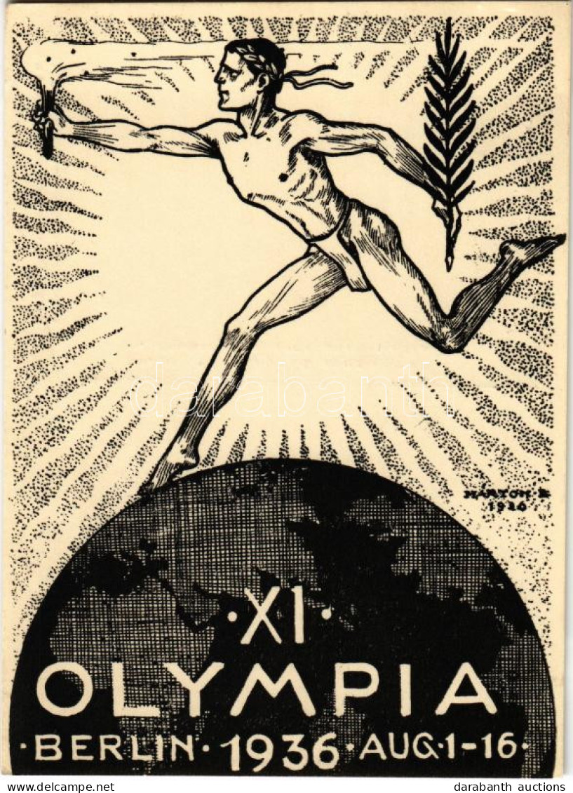 ** T2/T3 XI. Olympia Berlin 1936 Aug. 1-16. / 1936. évi Nyári Olimpiai Játékok. Dr. Illyés László Kiadása. Alkalmi Grafi - Non Classés