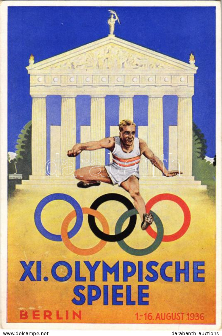 T2/T3 1936 Berlin XI. Olympische Spiele / 1936. évi Nyári Olimpiai Játékok / 1936 Summer Olympics S: Schroffner + "Berli - Ohne Zuordnung