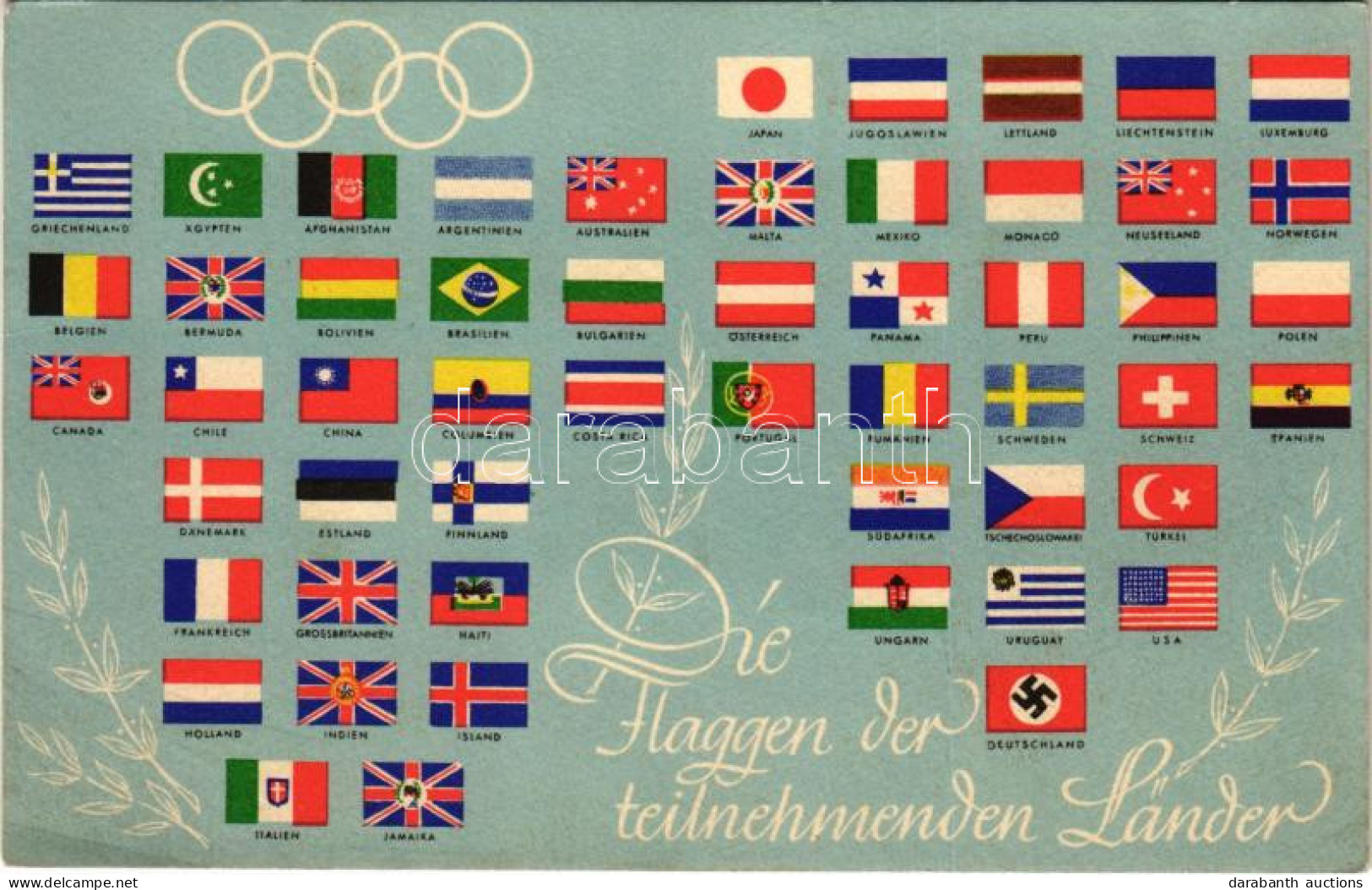 * T2/T3 1936 Olympiajahr, Die Flaggen Der Teilnehmenden Länder. Reichssportverlag / 1936 Summer Olympics, Flags Of The P - Ohne Zuordnung