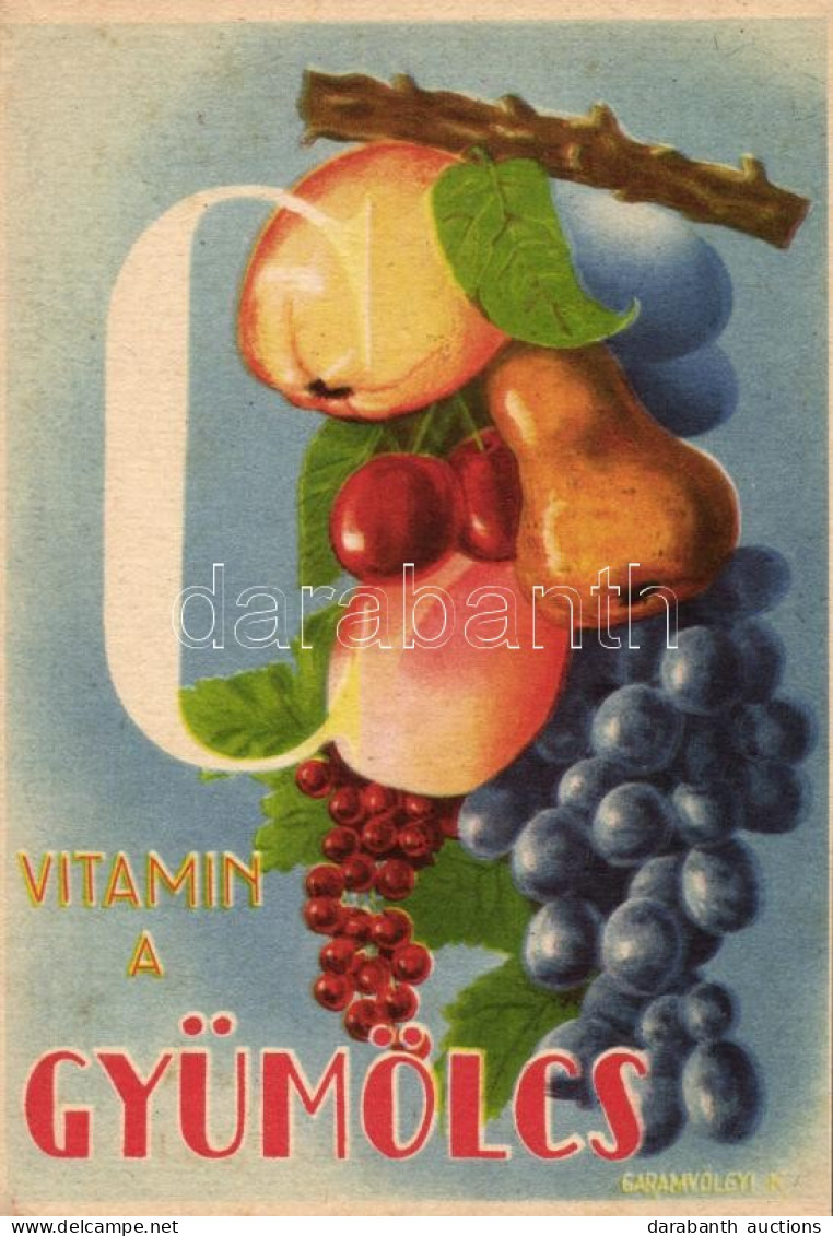 ** T2/T3 C Vitamin A Gyümölcs, C-vitamin Táblázat A Hátoldalon / Fruit, Health Propaganda, C-vitamin Table On The Backsi - Ohne Zuordnung