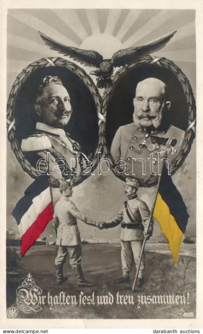 ** T3 Wir Halten Fest Und Treu Zusammen / Wilhelm II, Franz Joseph, Viribus Unitis (fa) - Non Classés