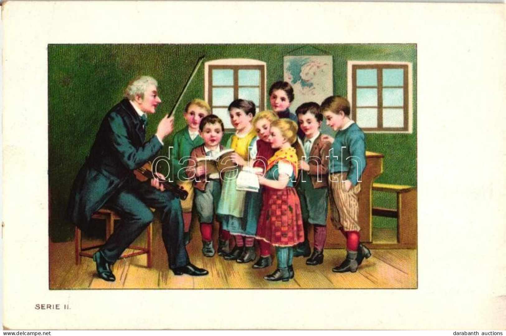 ** T1/T2 Nestlé-féle Gyermekliszt / Children's Flour, Advertisement, Children At Music Class, Serie II. Litho - Non Classés