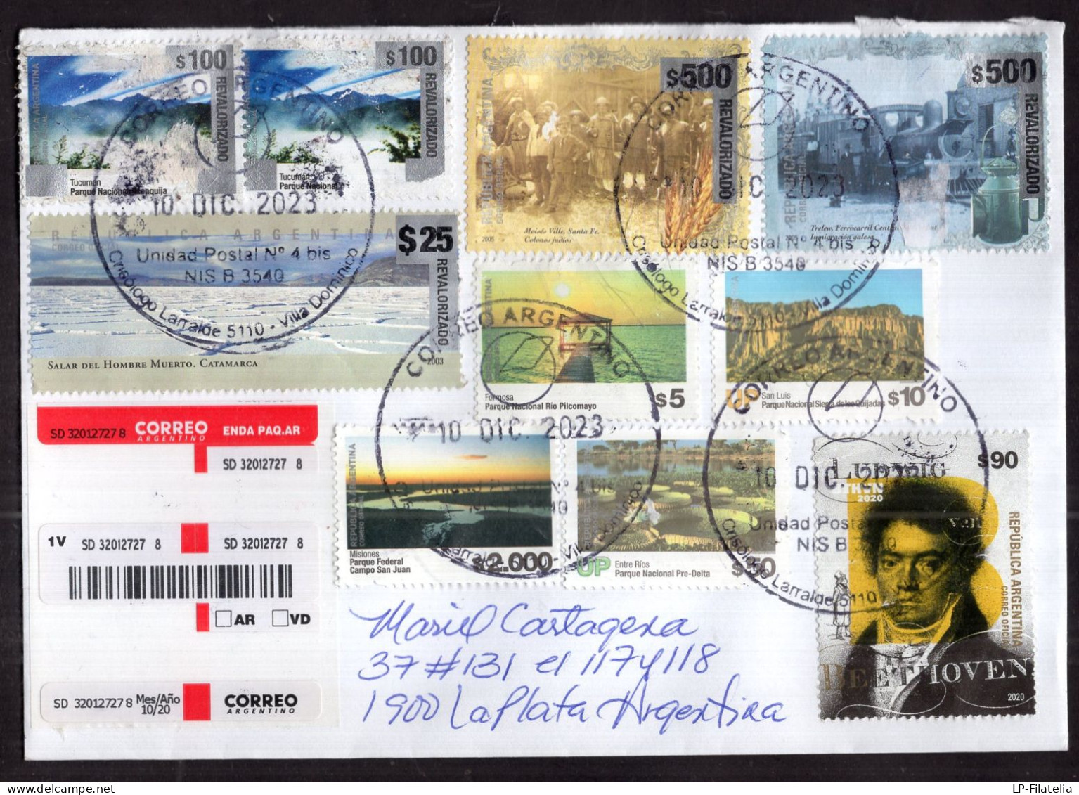 Argentina - 2023 - New Revalorized Values - Modern Stamps - Diverse Stamps - Cartas & Documentos