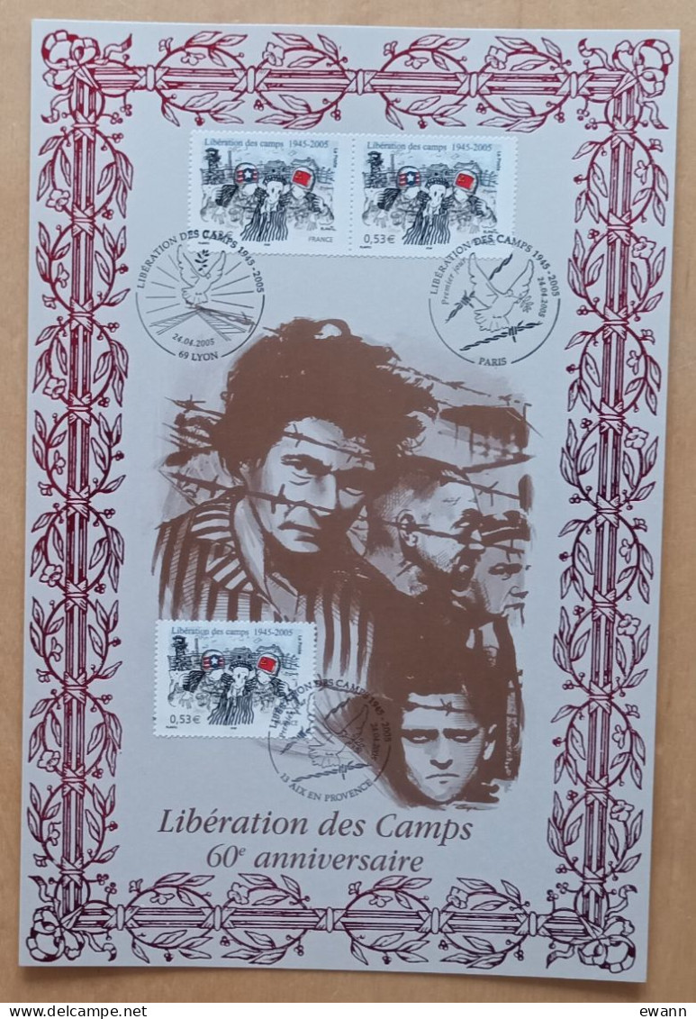 FDC Sur Encart AMIS - YT N°3781 - LIBERATION DES CAMPS - 2005 - 2000-2009