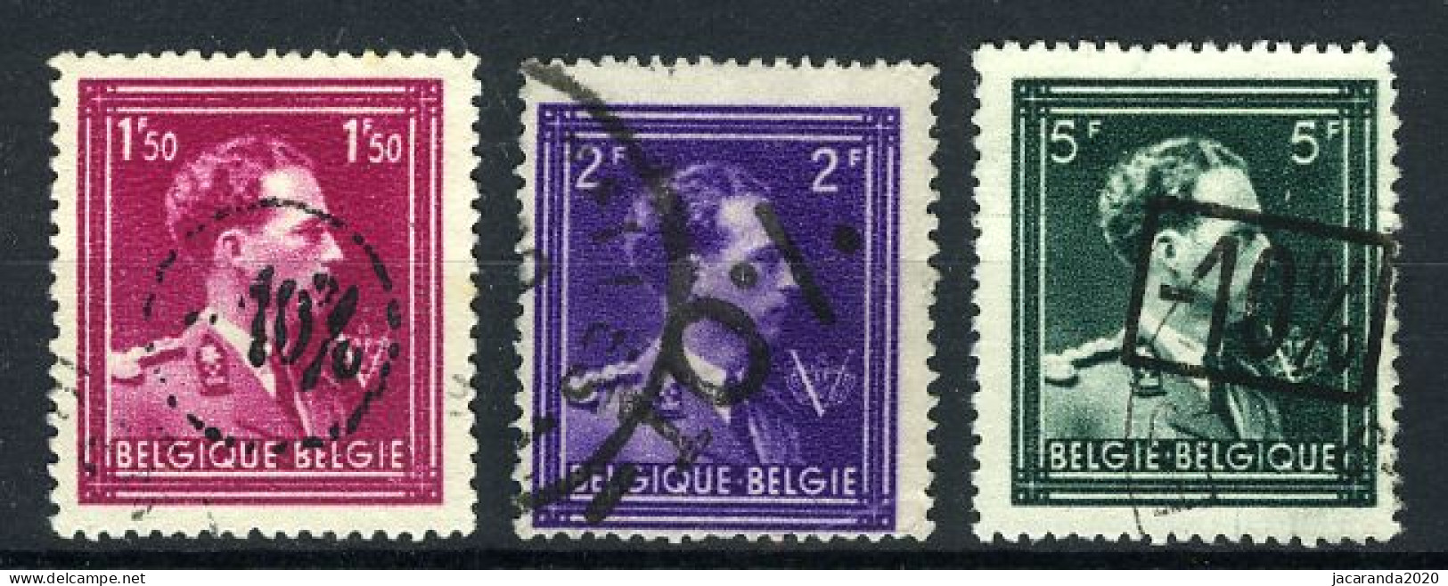 België 724N/P - Koning Leopold III - Met "V" En Kroon - Gestempeld - Oblitéré - Used - Oblitérés