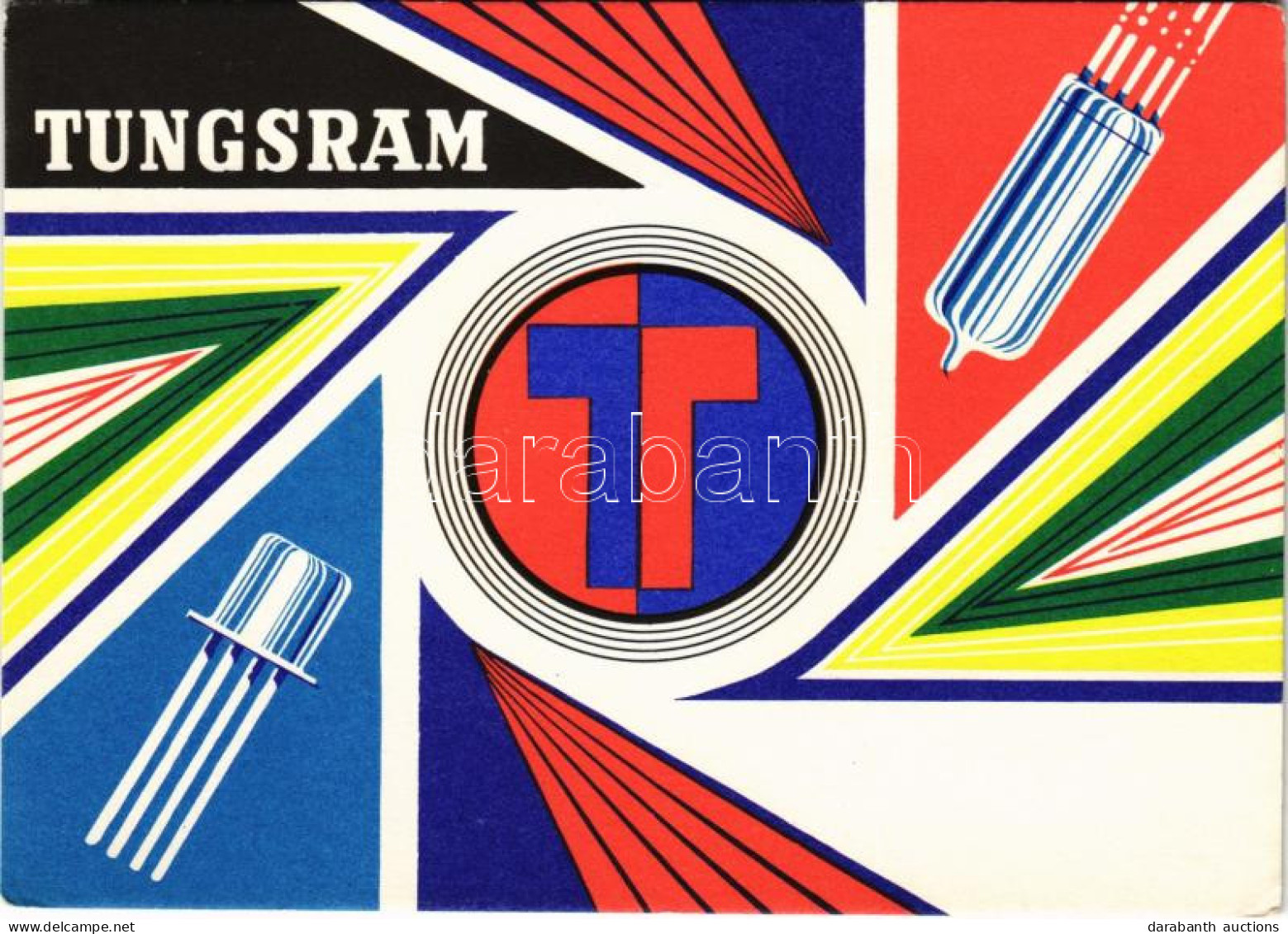 * T2/T3 Tungsram Reklám QSL Rádióamatőr Lapon / Hungarian Light Bulb Advertisement QSL Card (EK) - Non Classés