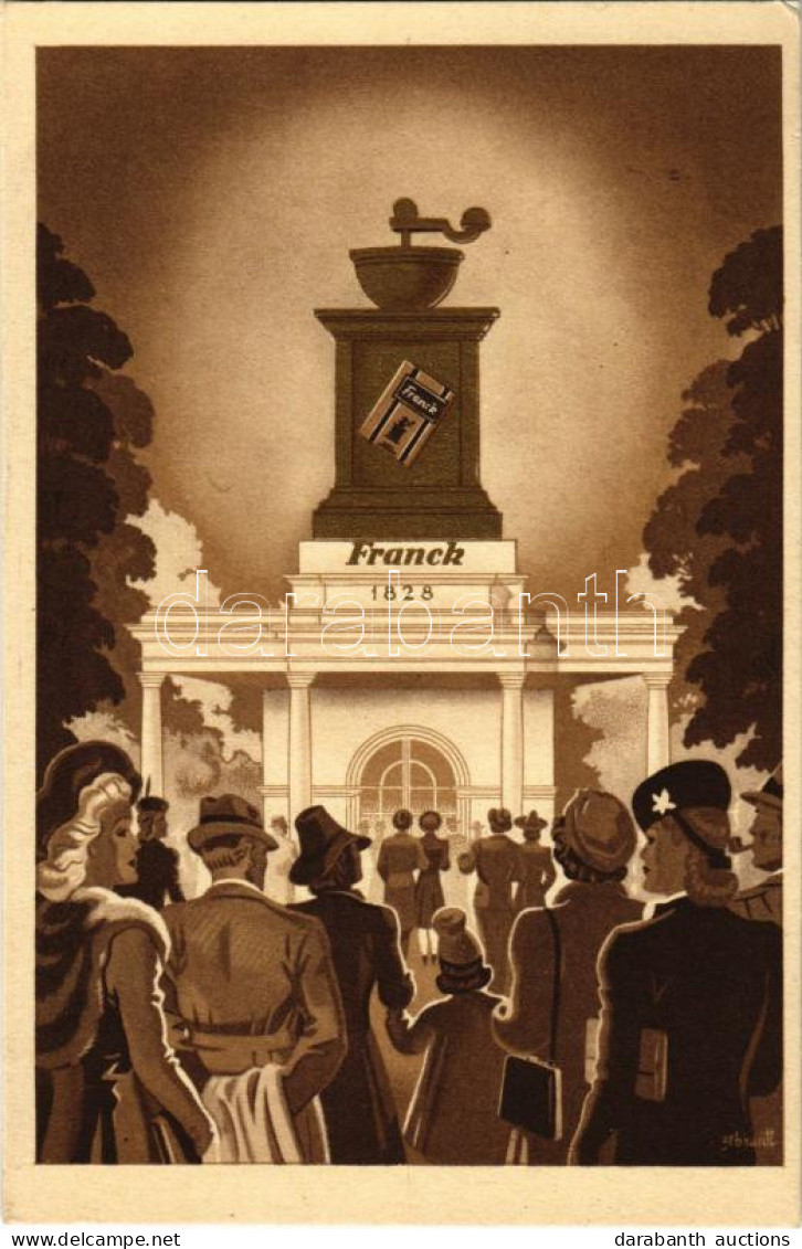 T2/T3 Franck Kávé Pavilonja Az 1941. évi Budapesti Nemzetközi Vásáron, Reklámlap. Klösz / Hungarian Coffee Advertisement - Unclassified