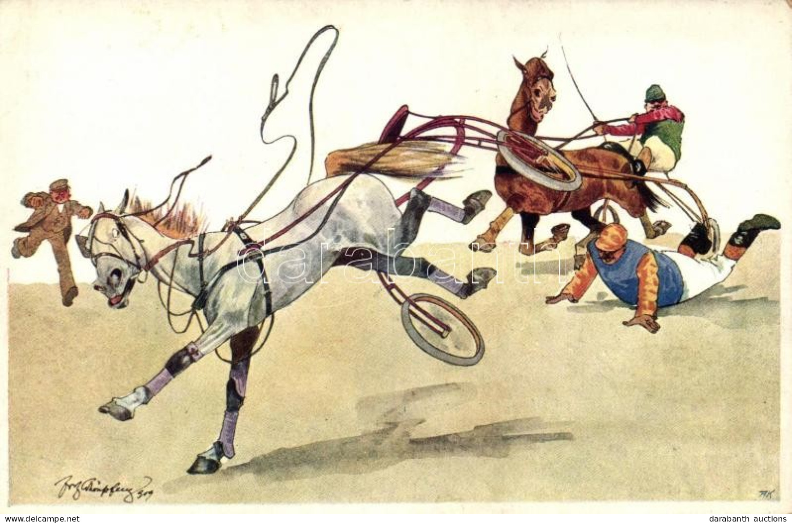 ** T2/T3 Carriage Driving Race, Humour, Horse, B.K.W.I. 673-5. S: Schönpflug (fl) - Non Classés