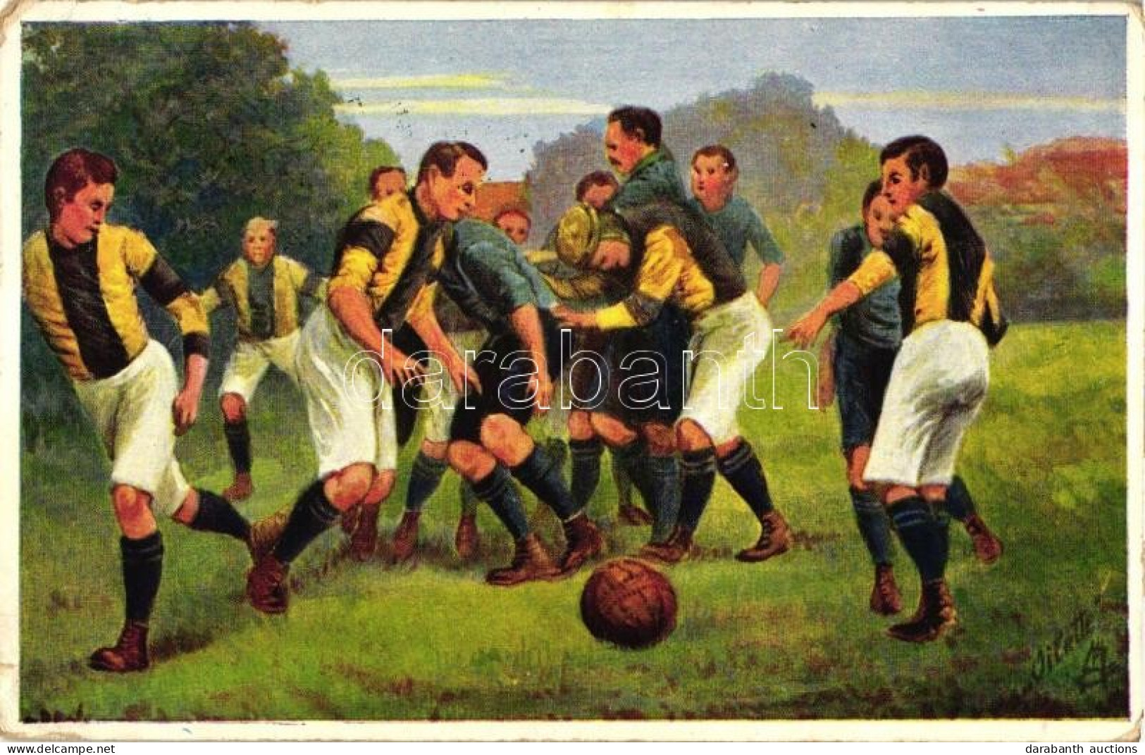 T3 Football Match, Raphael Tuck & Sons Oilette Serie "Fussballspieler" No. 595. B. (small Tear) - Sin Clasificación