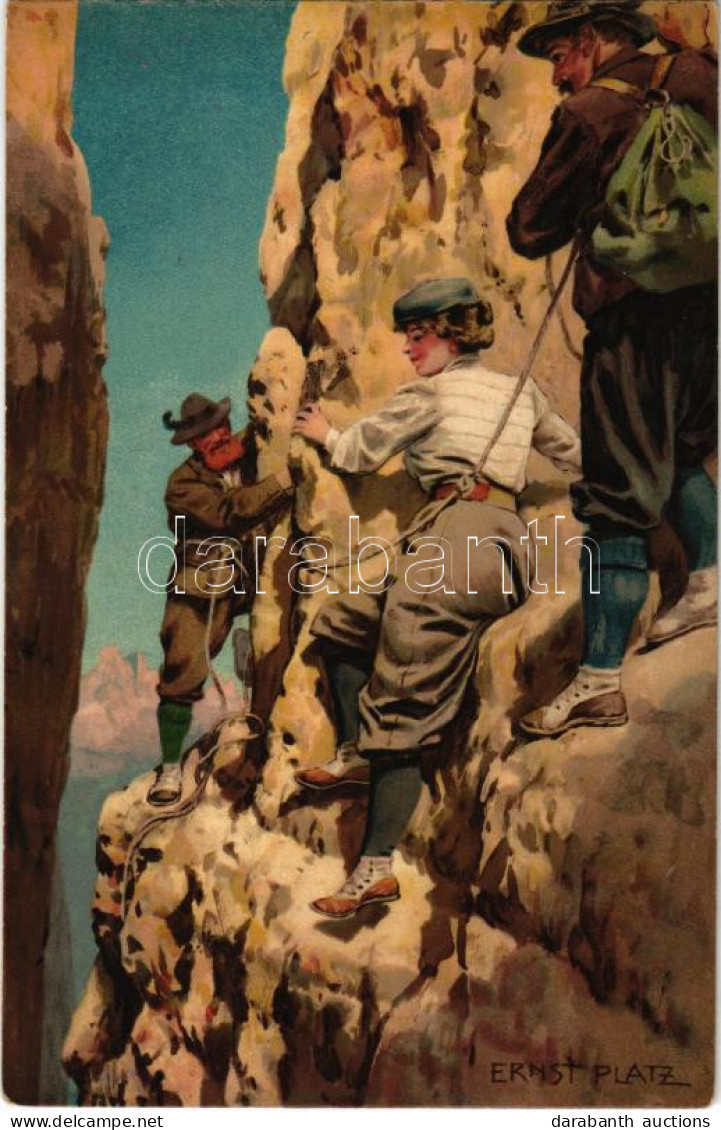 ** T2/T3 Hegymászás / Mountain Climbing, Sport. Meissner & Buch Künstler-Postkarten Serie 1471. Litho S: Ernst Platz (fl - Non Classificati