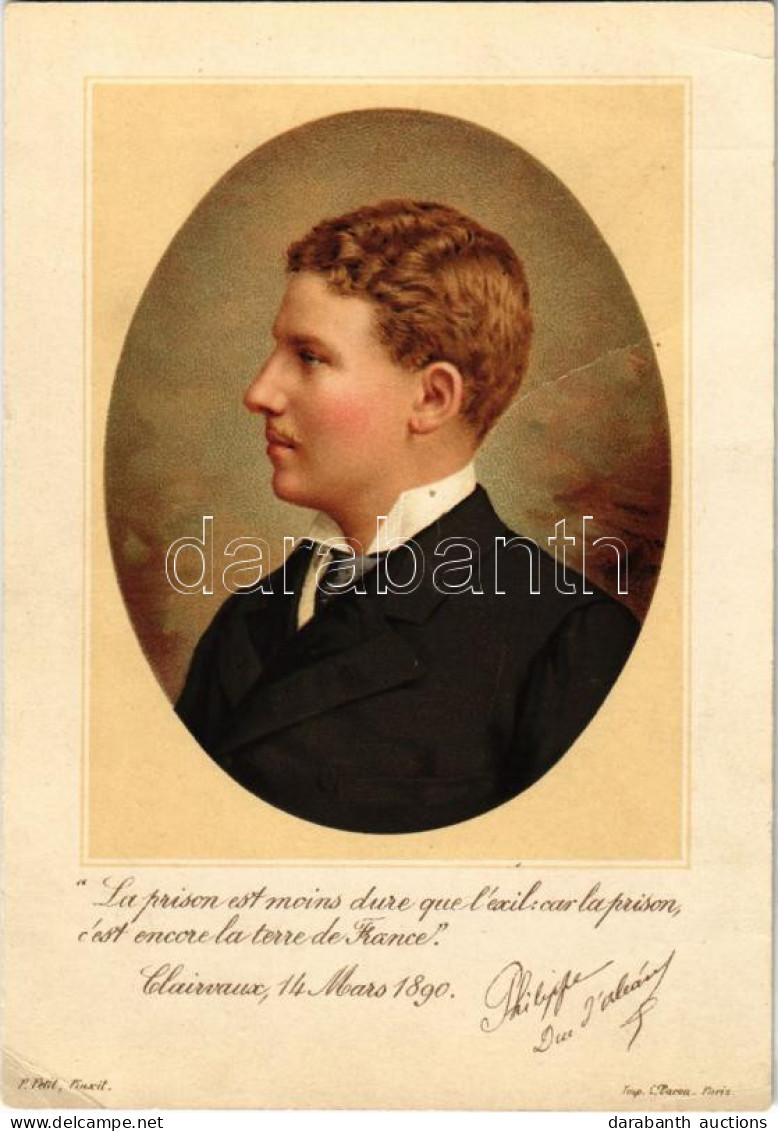 * T3 Louis Philippe Robert (1869 - 1926) / Prince Philippe, Duke Of Orléans, Litho. Pinxit. P. Petit (non PC) (fa) - Ohne Zuordnung