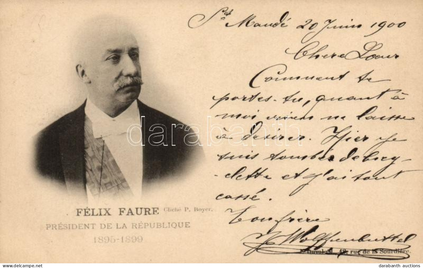 * T2 Félix Faure, Obituary Card - Unclassified