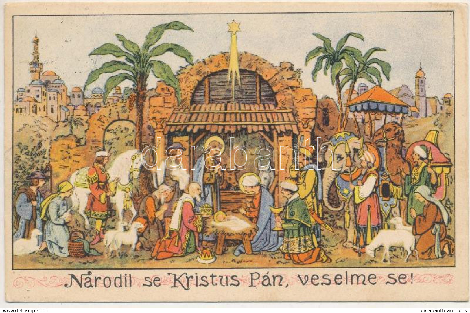 T2/T3 1936 Narodil Se Kristus Pán, Veselme Se! / Karácsony, Jézus Születése / Christmas, Birth Of Jesus S: Konst. Busek  - Zonder Classificatie