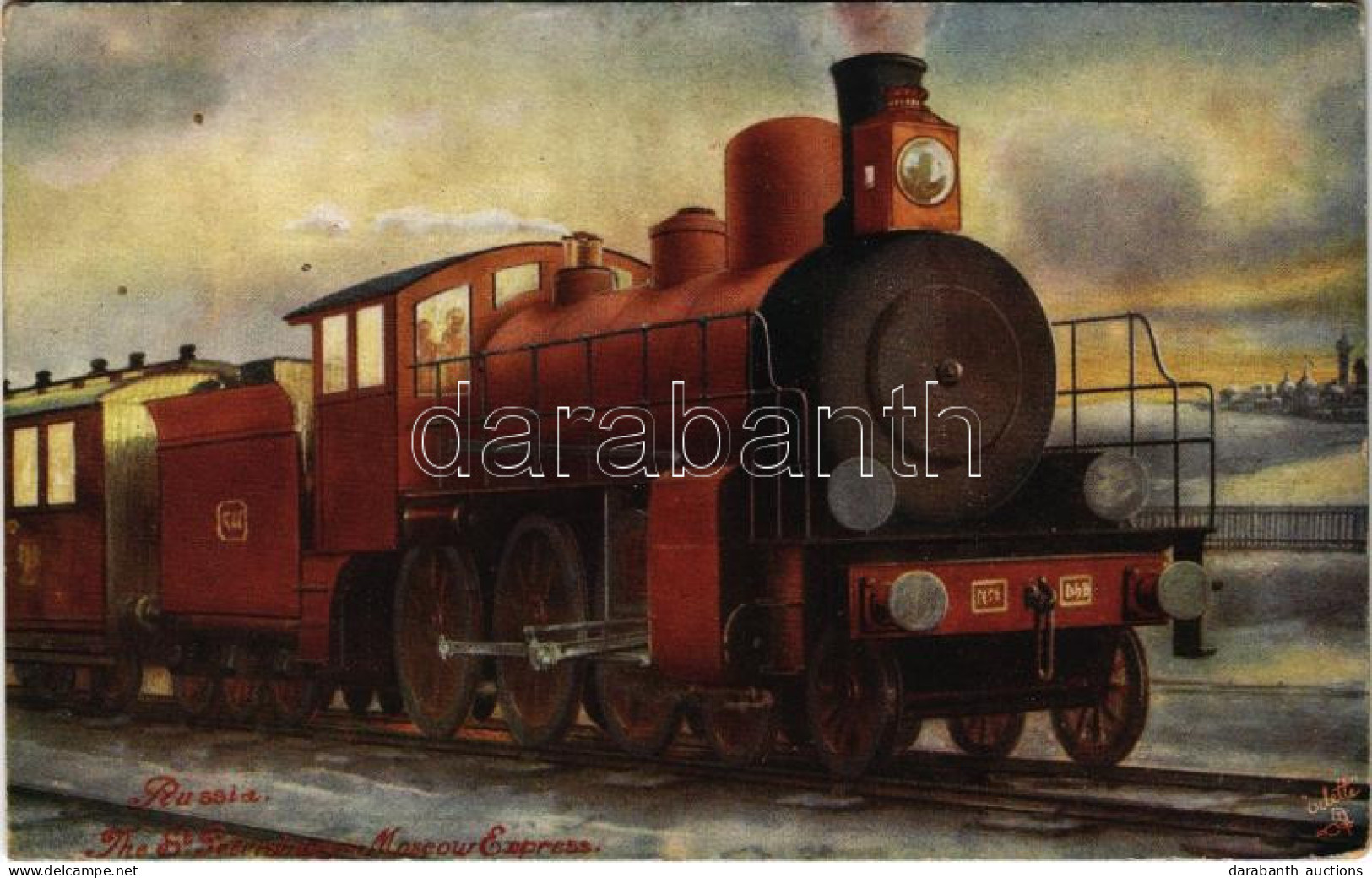 T2/T3 1908 Russia, The St. Petersburg-Moscow Express, Locomotive, Train. Raphael Tuck & Sons "Oilette" Postcard 9274. "R - Unclassified