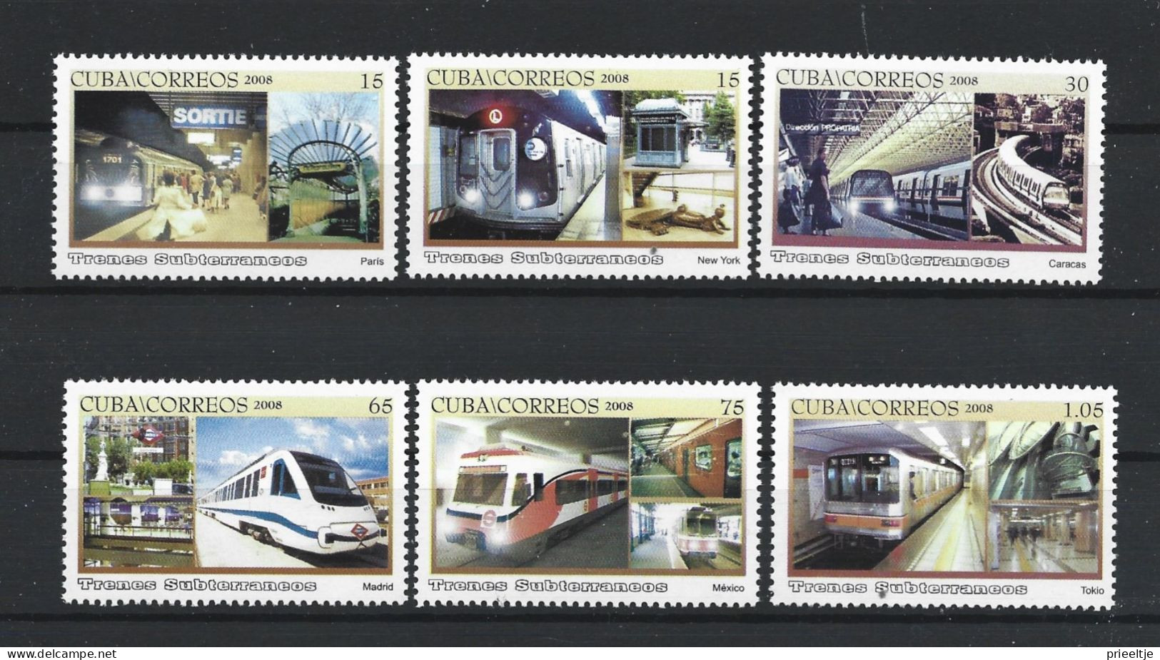 Cuba 2008 Trains Y.T. 4550/4555 ** - Unused Stamps