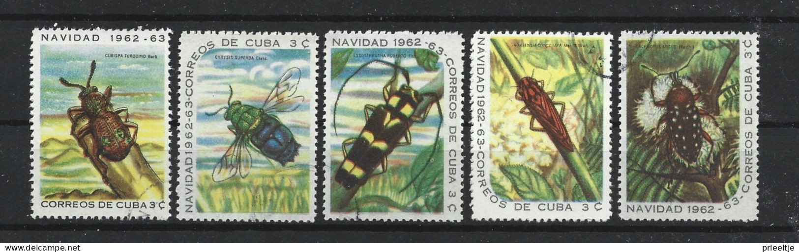 Cuba 1962 Christmas Insects Y.T. 647/651 (0) - Oblitérés