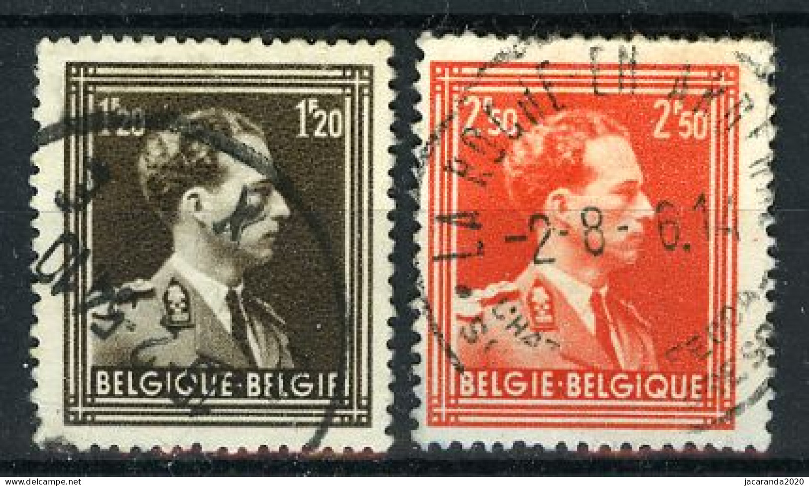 België 845/46 - Koning Leopold III - Open Kraag - Gestempeld - Oblitéré - Used - Gebruikt